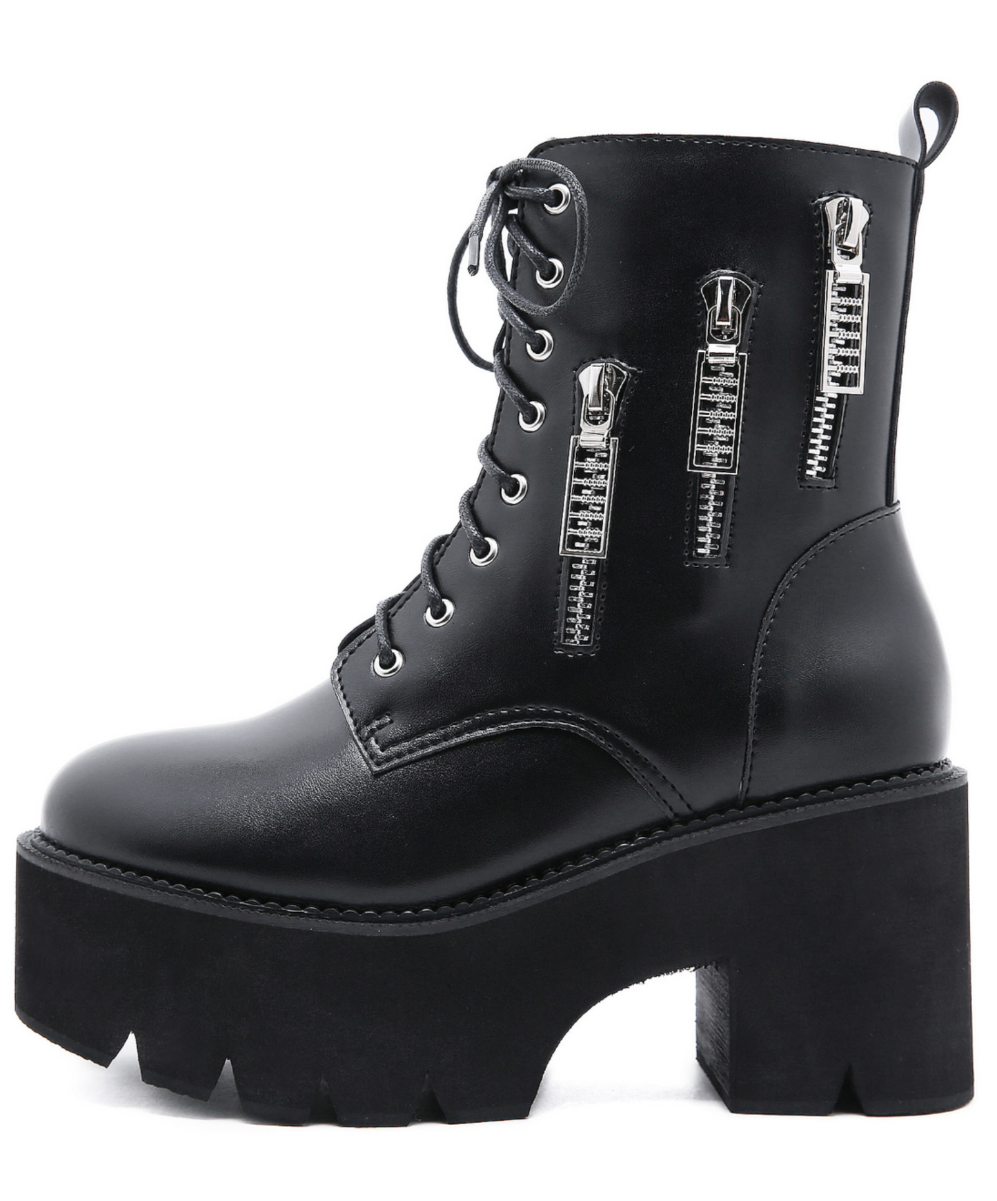 triple zipper design zip up boots EN1511