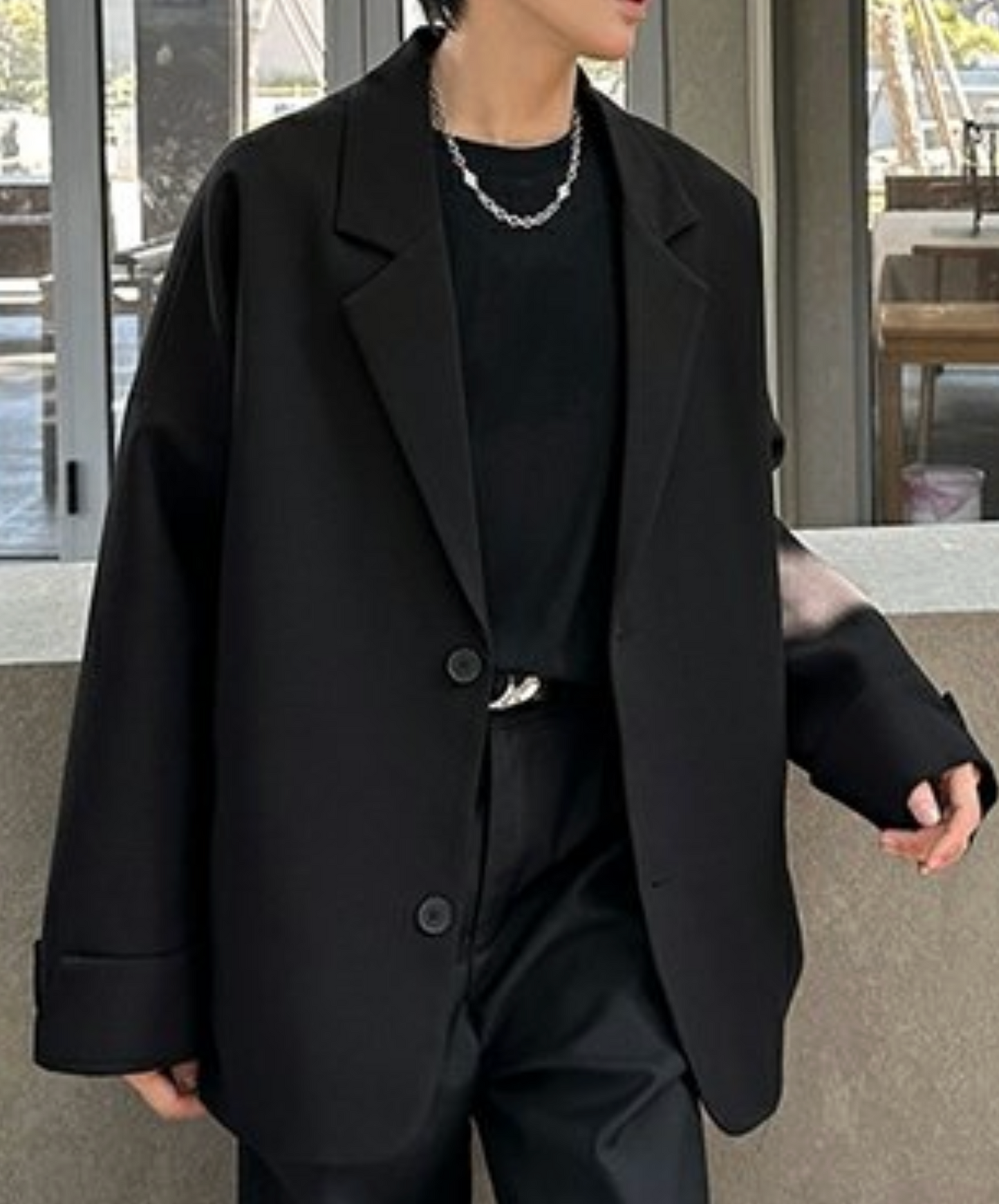 drop shoulder simple jacket EN2457