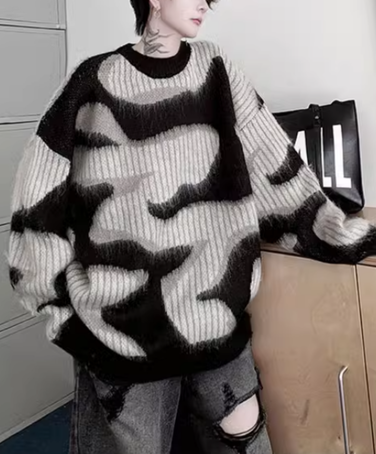 monotone marble sweater EN1873