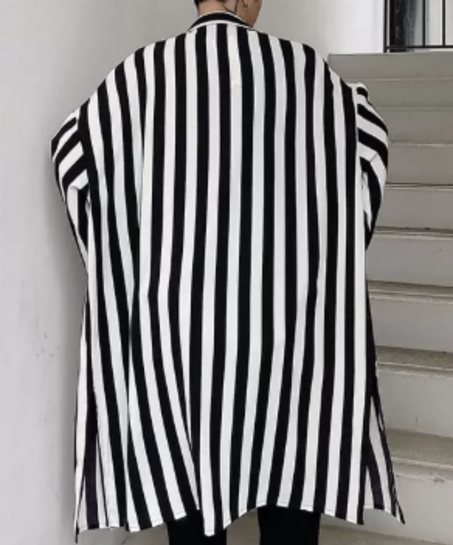 monotone stripe straight silhouette long shirt EN3106