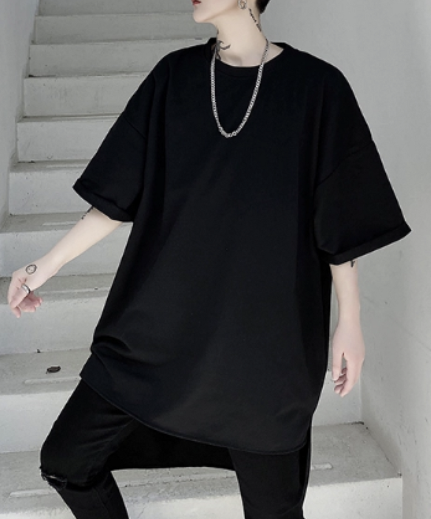 dark back long t-shirt EN1003