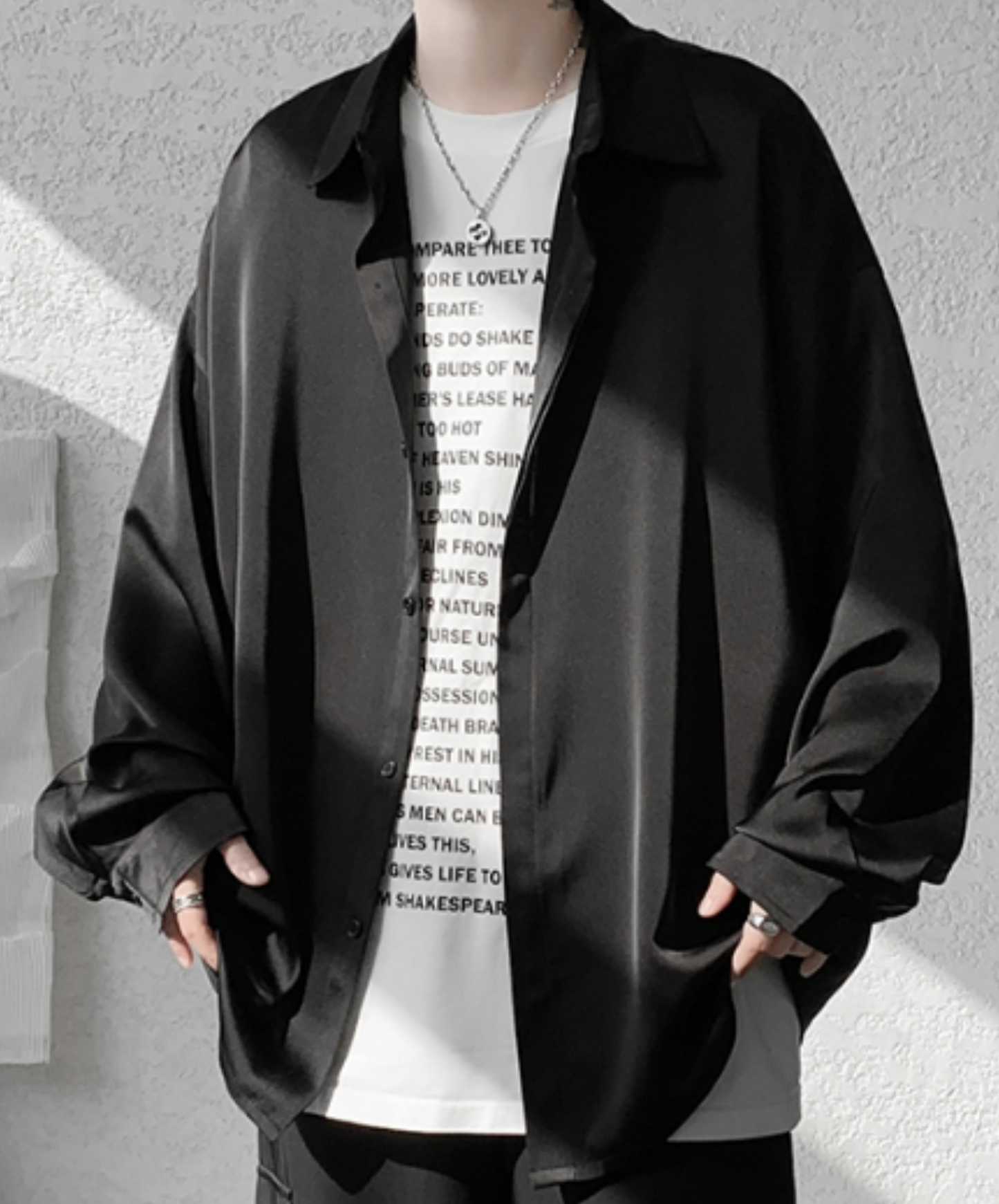 dark loose plain shirt EN1188