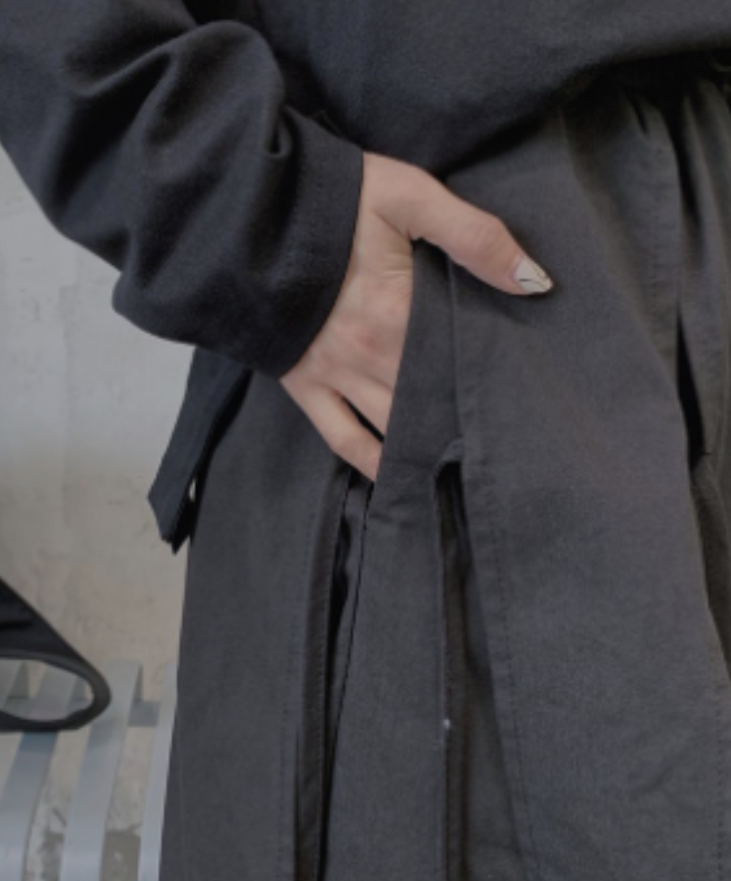 dark wide layered hakama pants EN1124