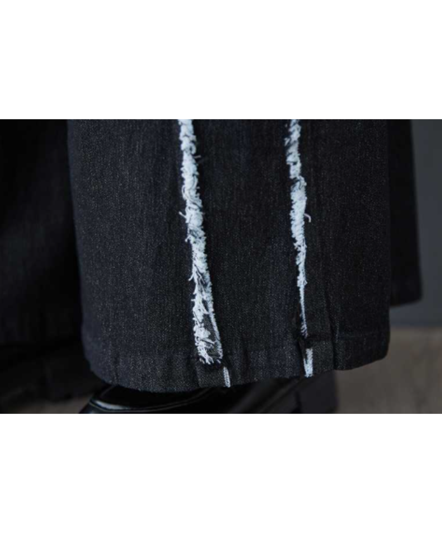 two-tone patchwork fringe wide pants EN3052