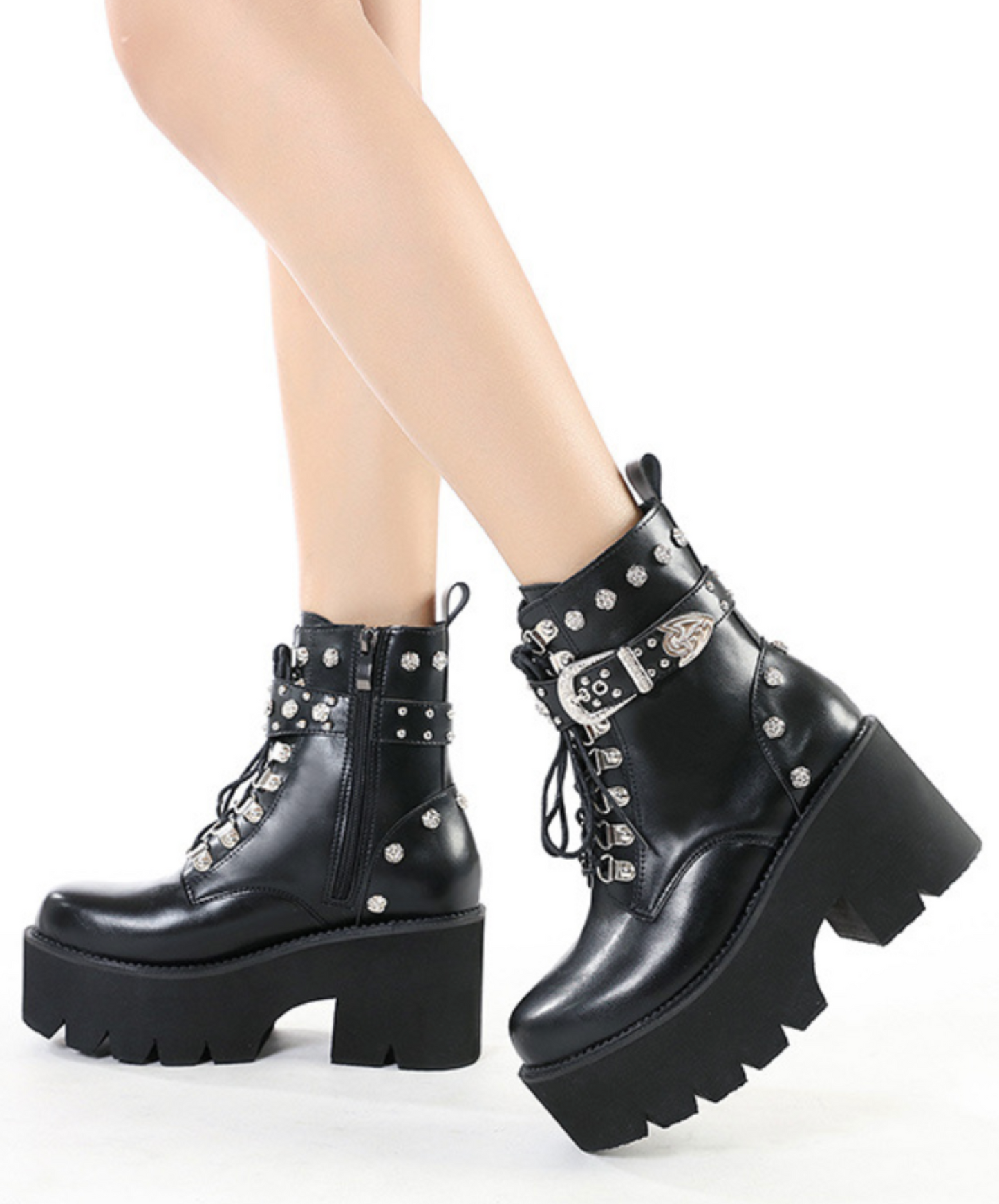 gorgeous metal part decoration boots EN2313
