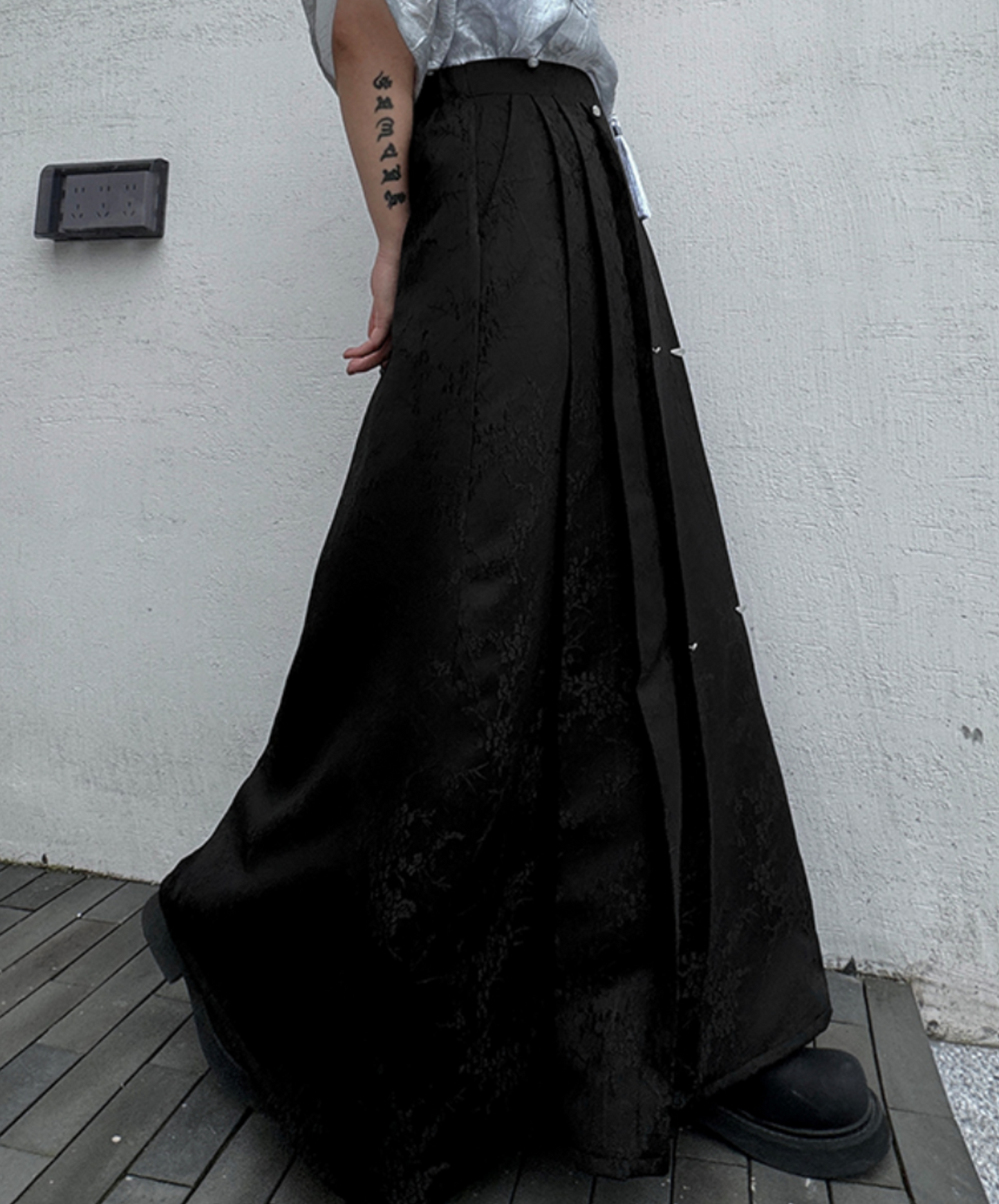 dark hanfu style pleated long skirt EN1755