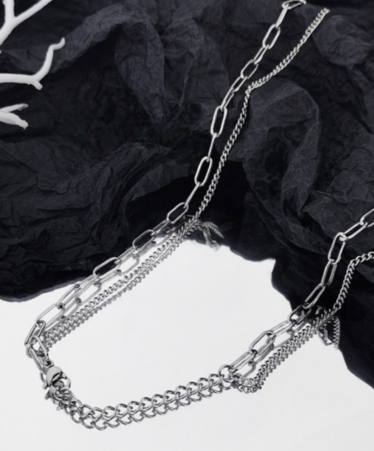 double chain titanium necklace EN1594