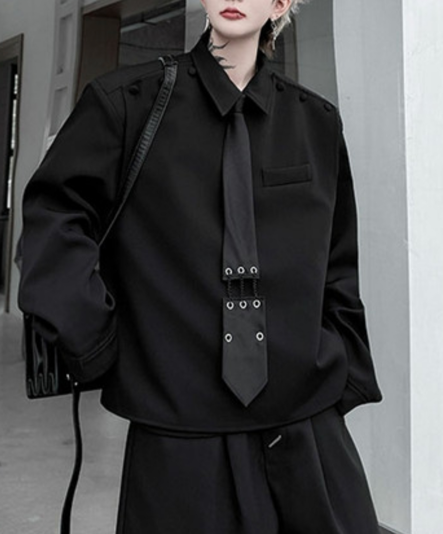 dark special design tie included shirt EN2382