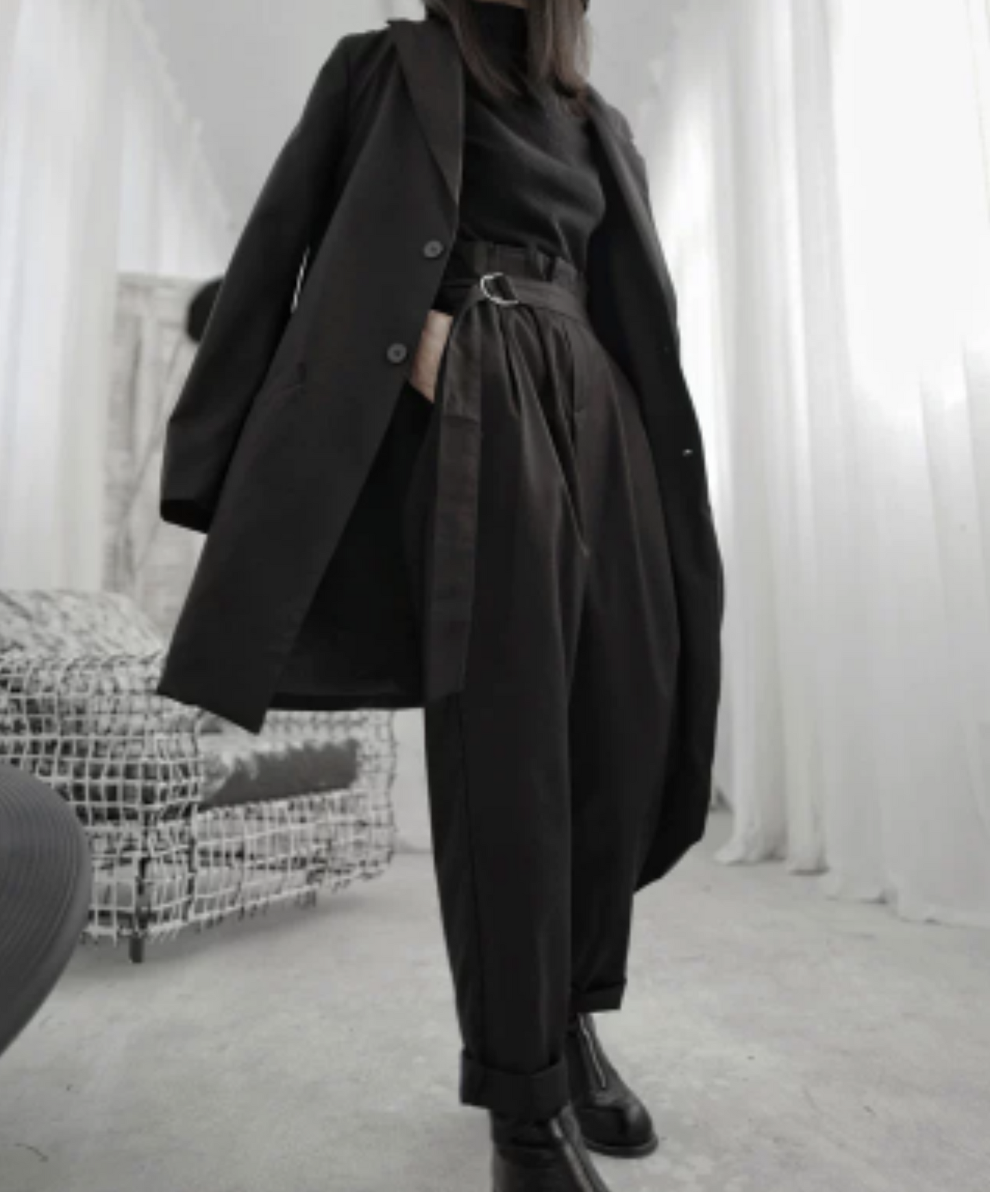 dark high waist pants EN1073