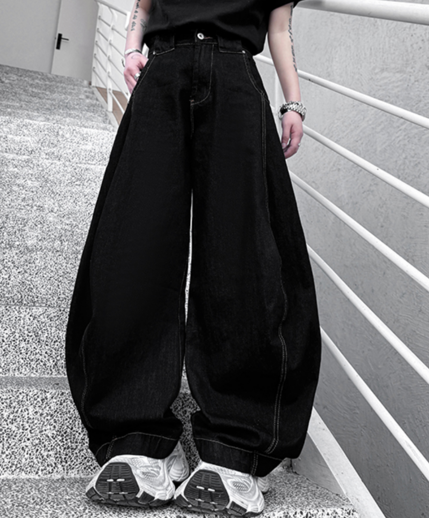 retro straight loose style wide pants EN2099