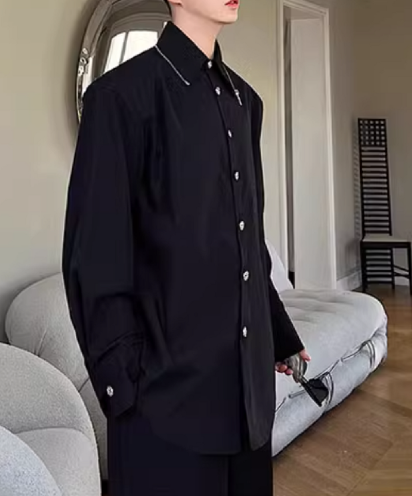 collar zip shirt EN1856