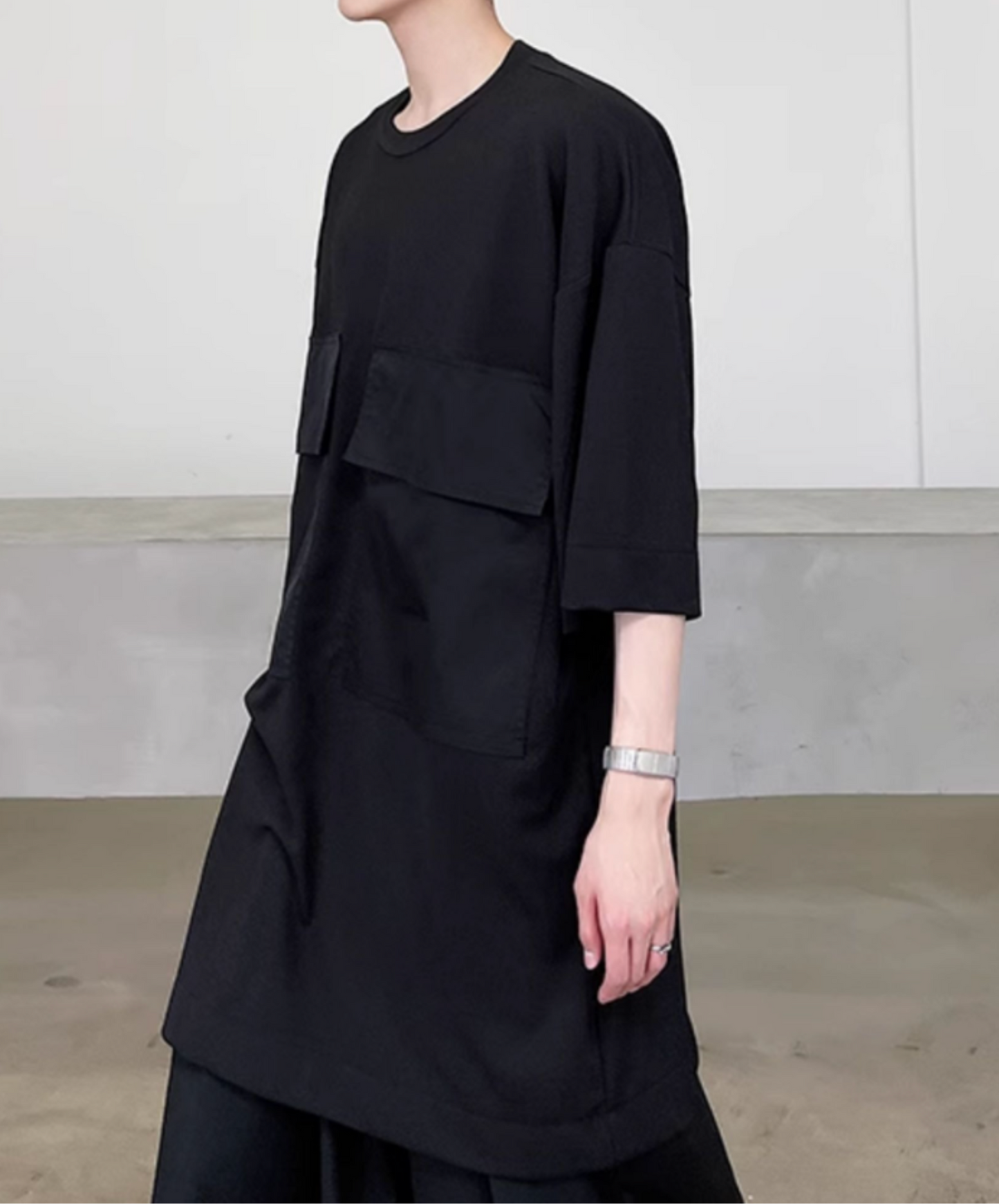 super big pocket long t-shirt EN2110