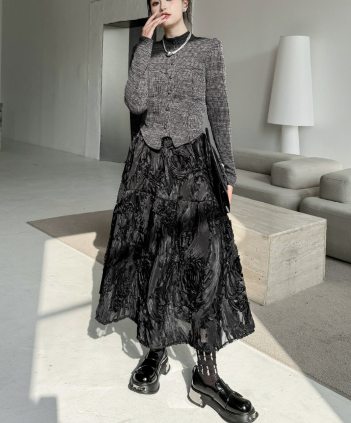 unique three-dimensional design skirt EN2275