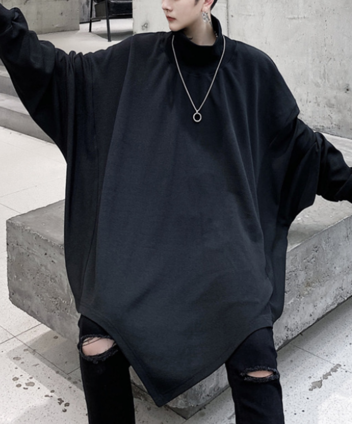 【style26】dark mode outfit set EN983( sweatshirts + skirt set)