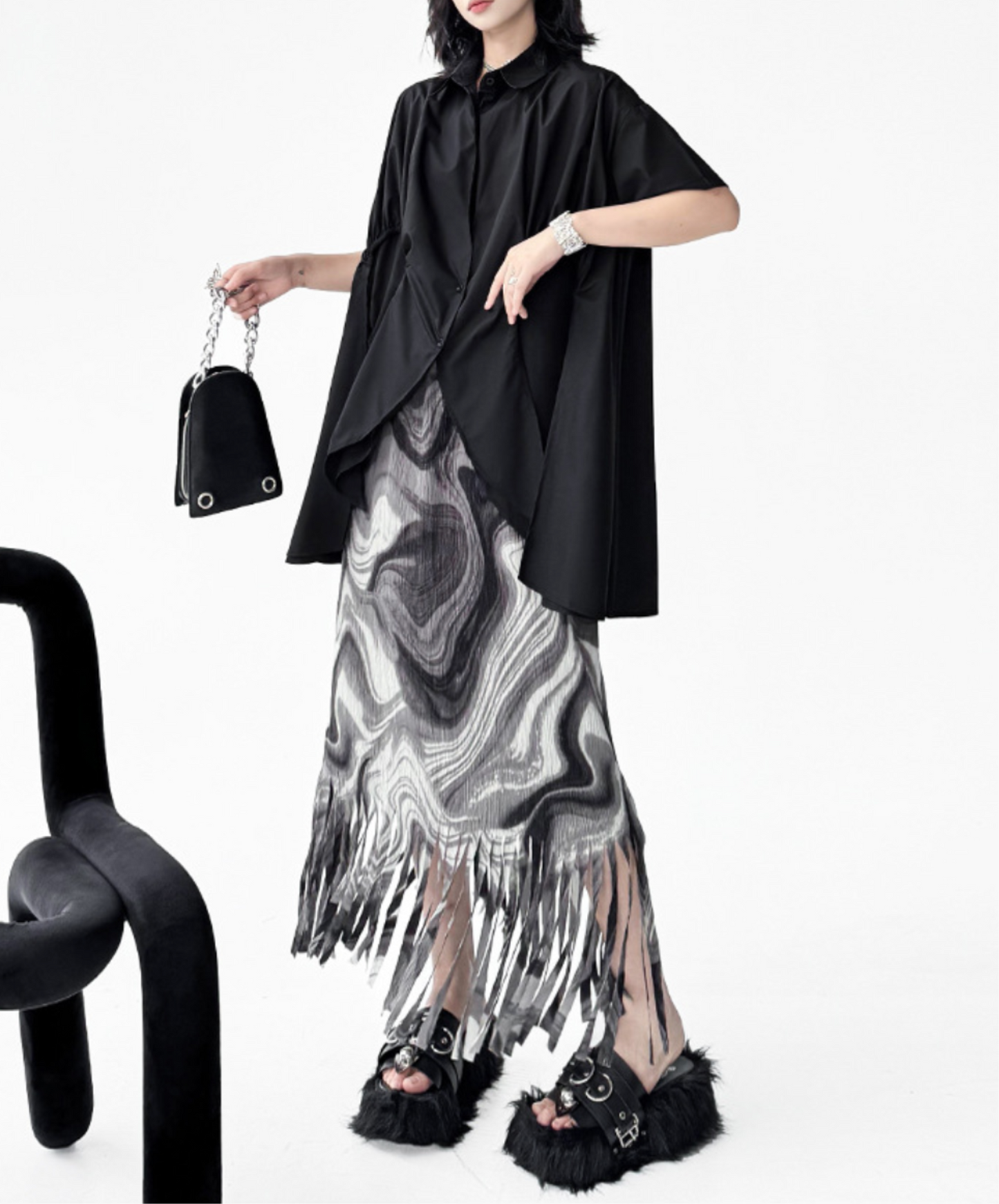 dark special browsing design long shirt EN2317