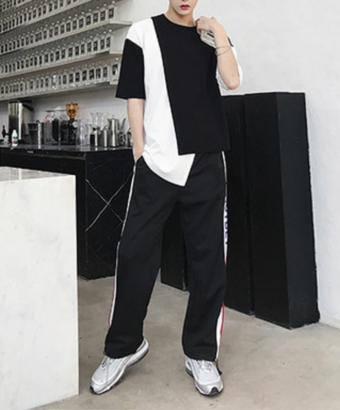 Irregular patchwork high contrast t-shirt EN2261