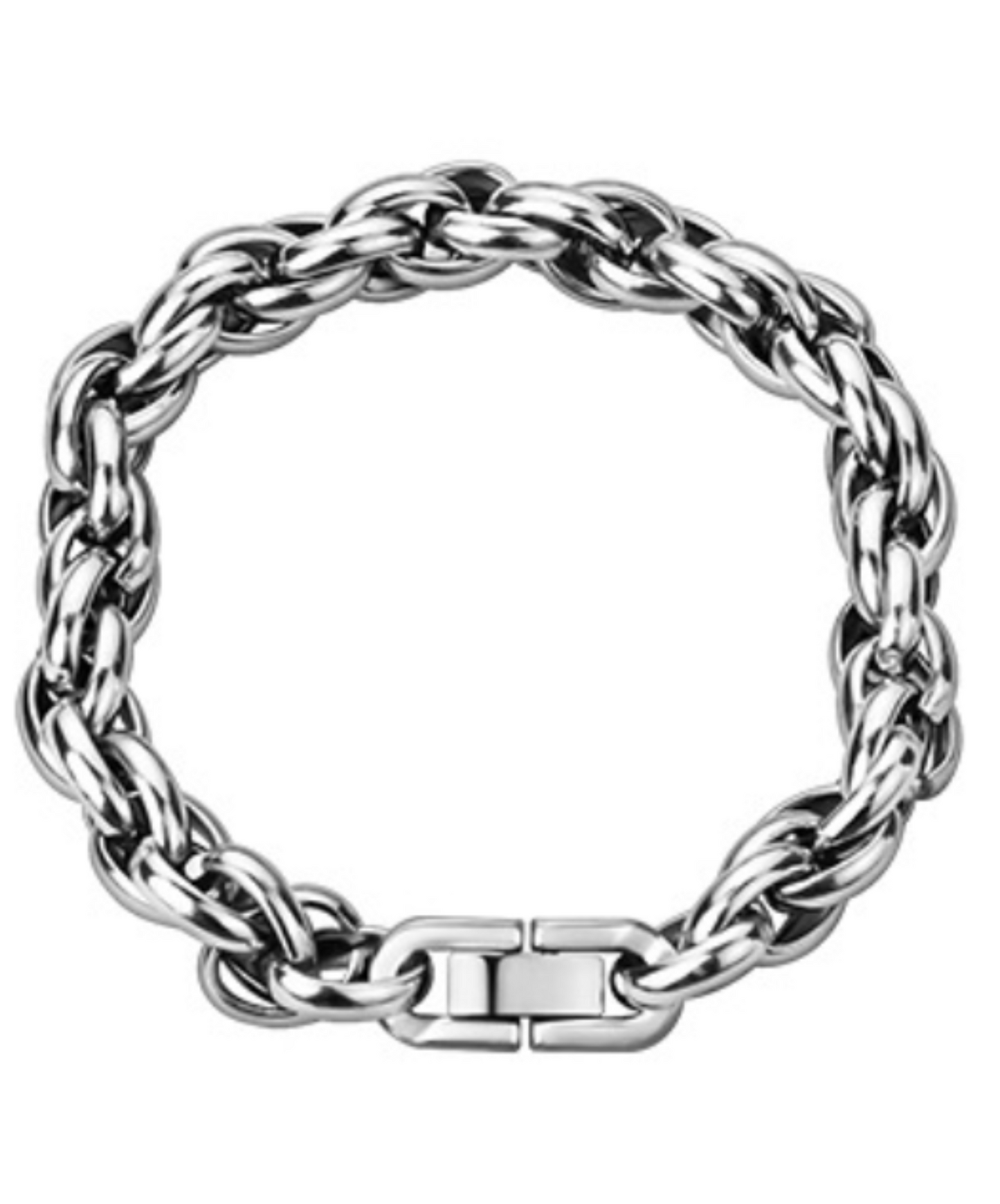 wave line silver chain bracelet EN2063