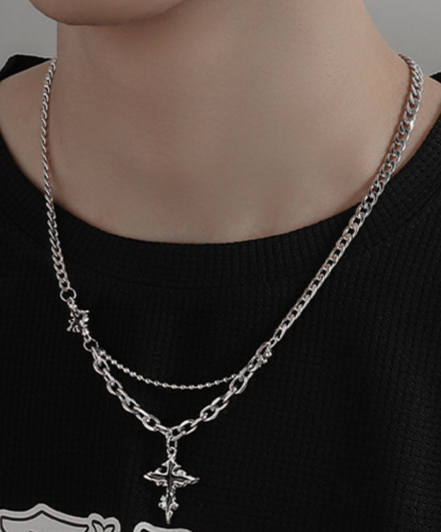 cross star silver necklace EN2463