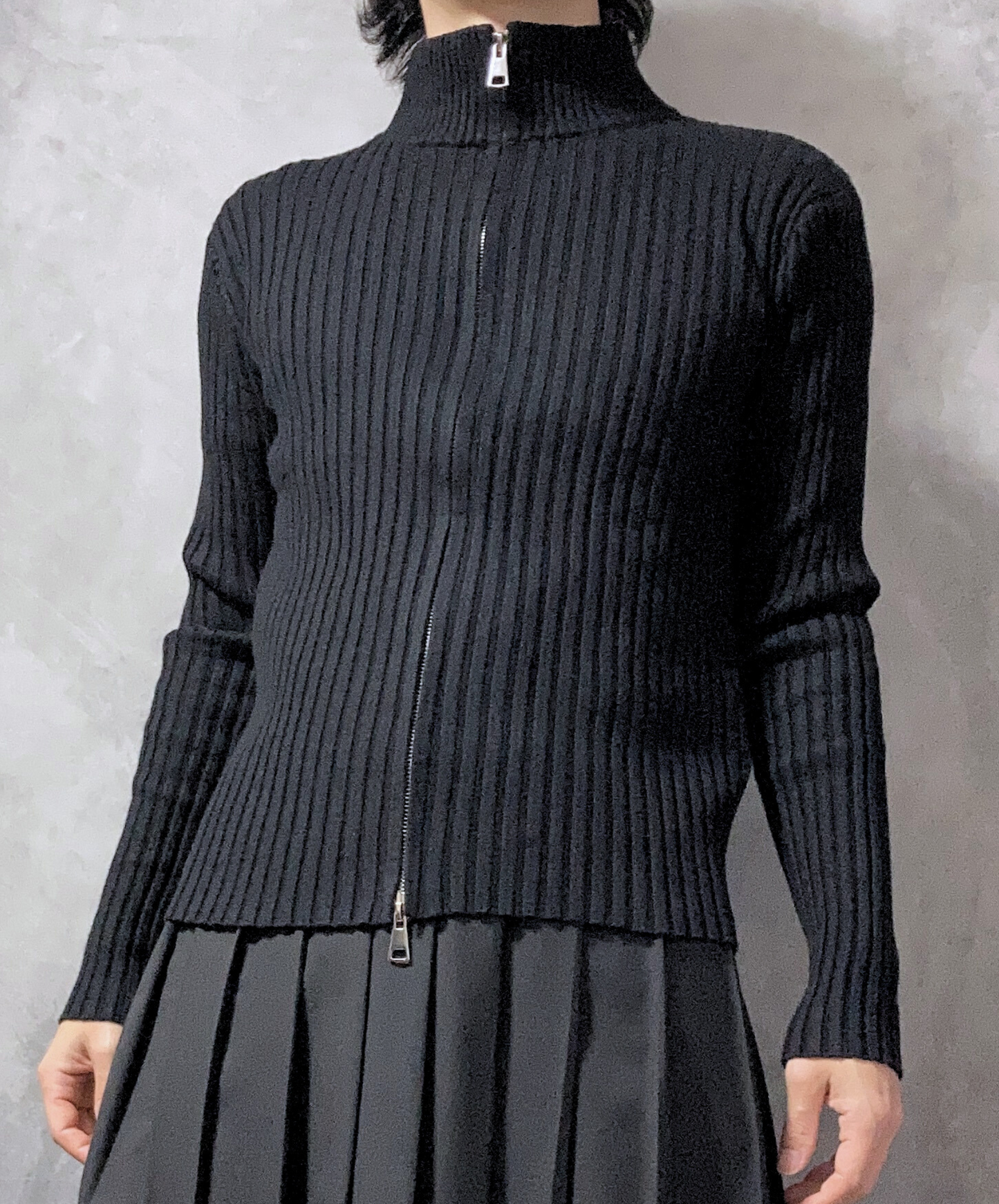 【style64】dark mode outfit set EN1883(jacket + sweater + pants set)