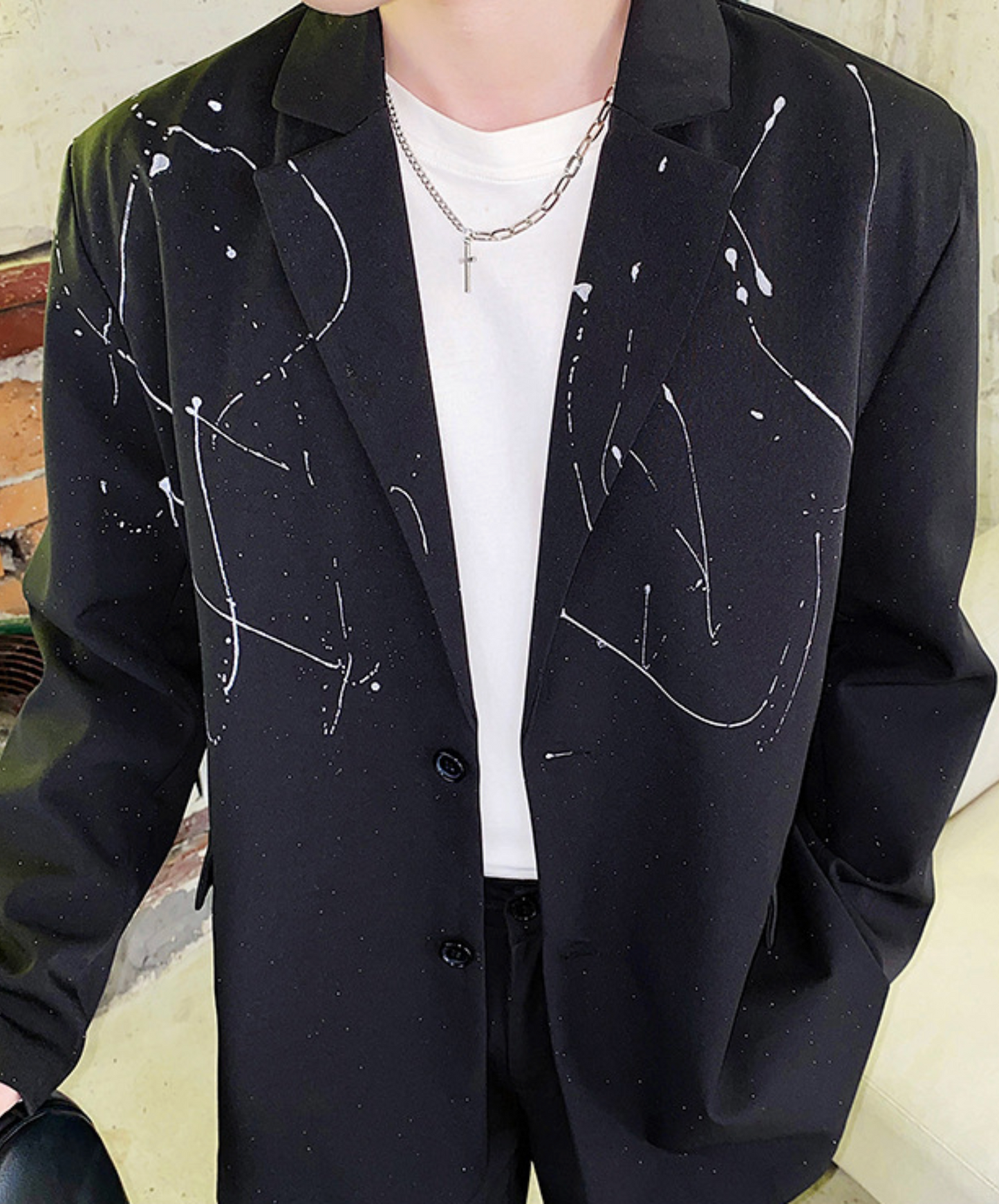 Irregular doodle design jacket EN2405
