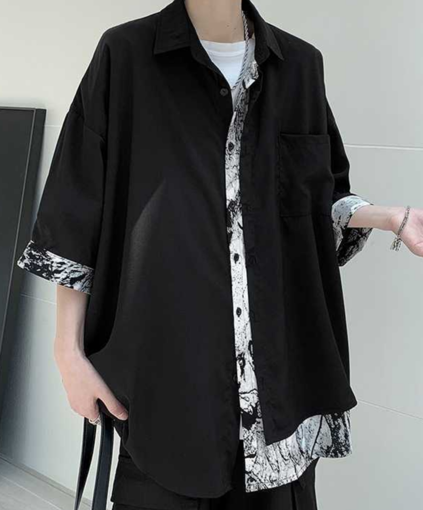 ink painting design fake two piece shirt EN1759