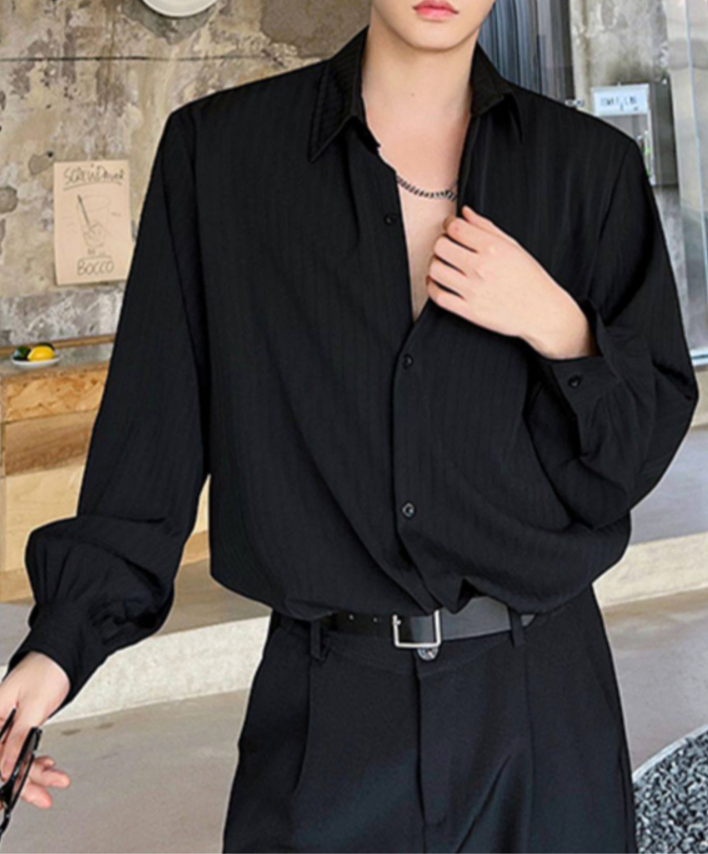 long sleeve relaxed thin shirt EN2686