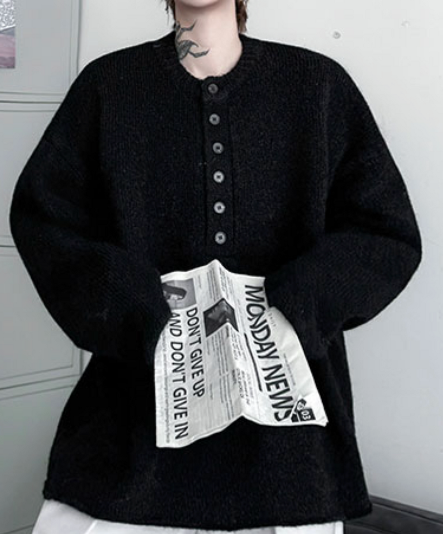 drop shoulder thick sweater EN2459