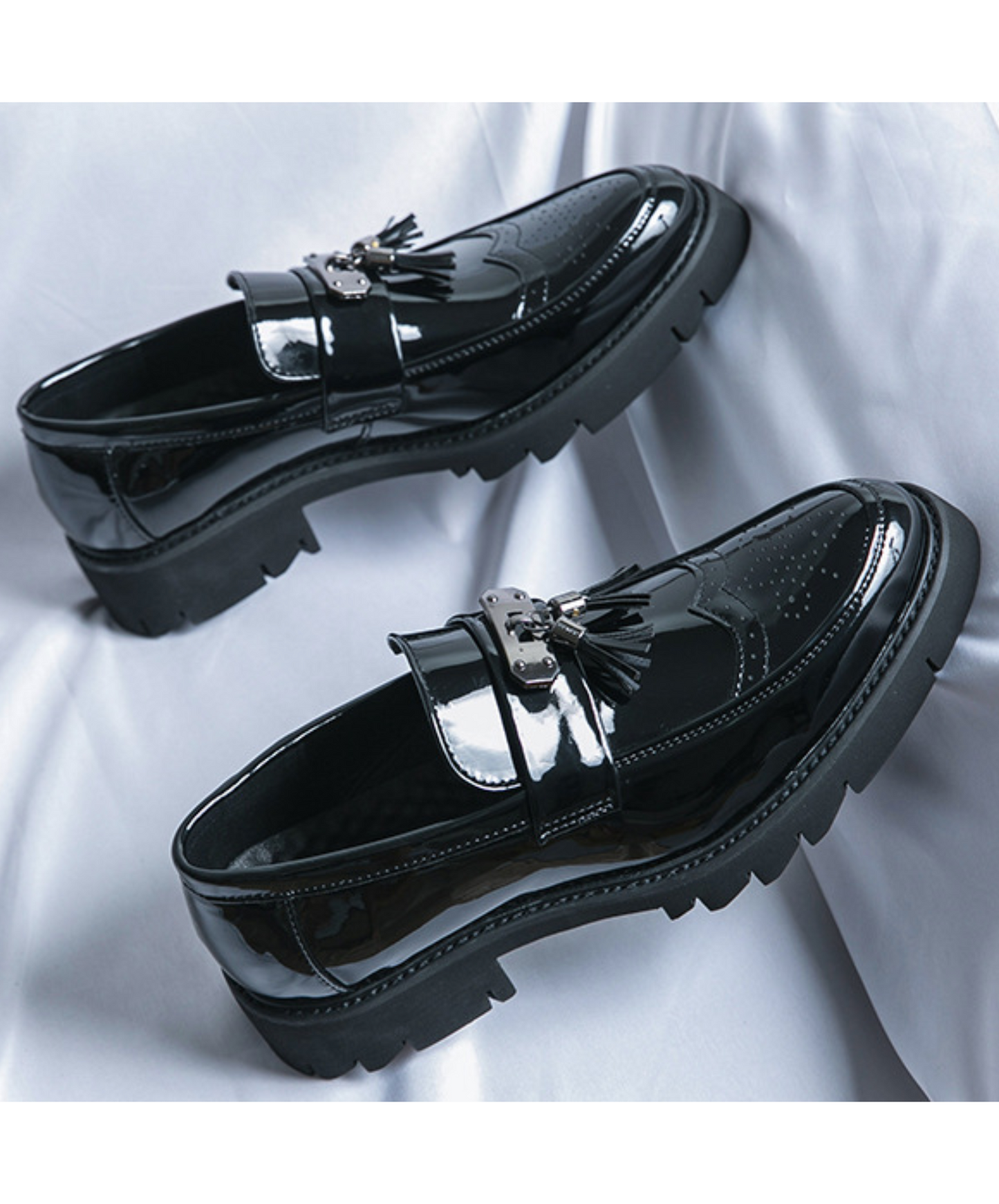 enamel-like tassel shoes EN2358
