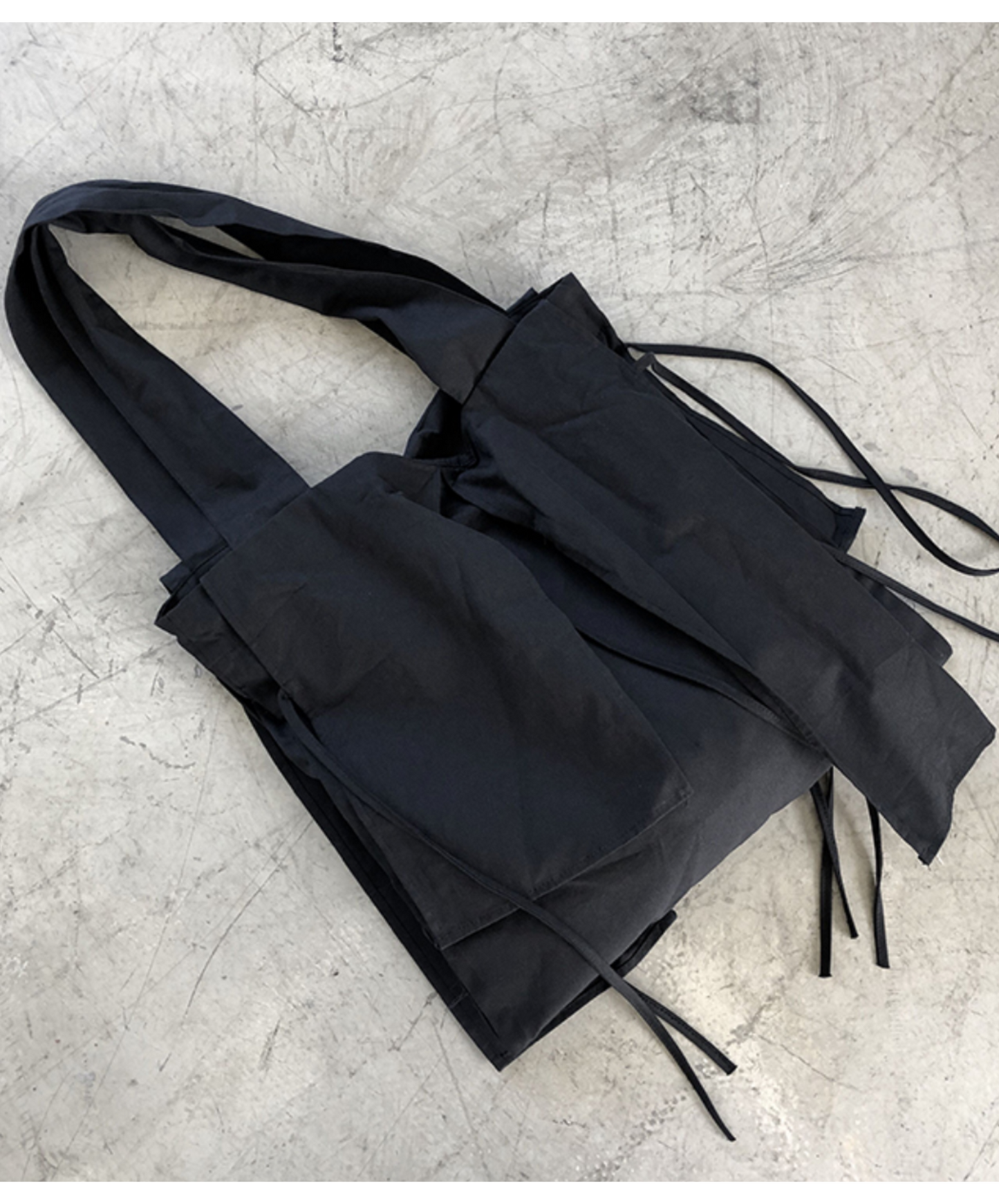 dark black ribbon shoulder bag EN1537