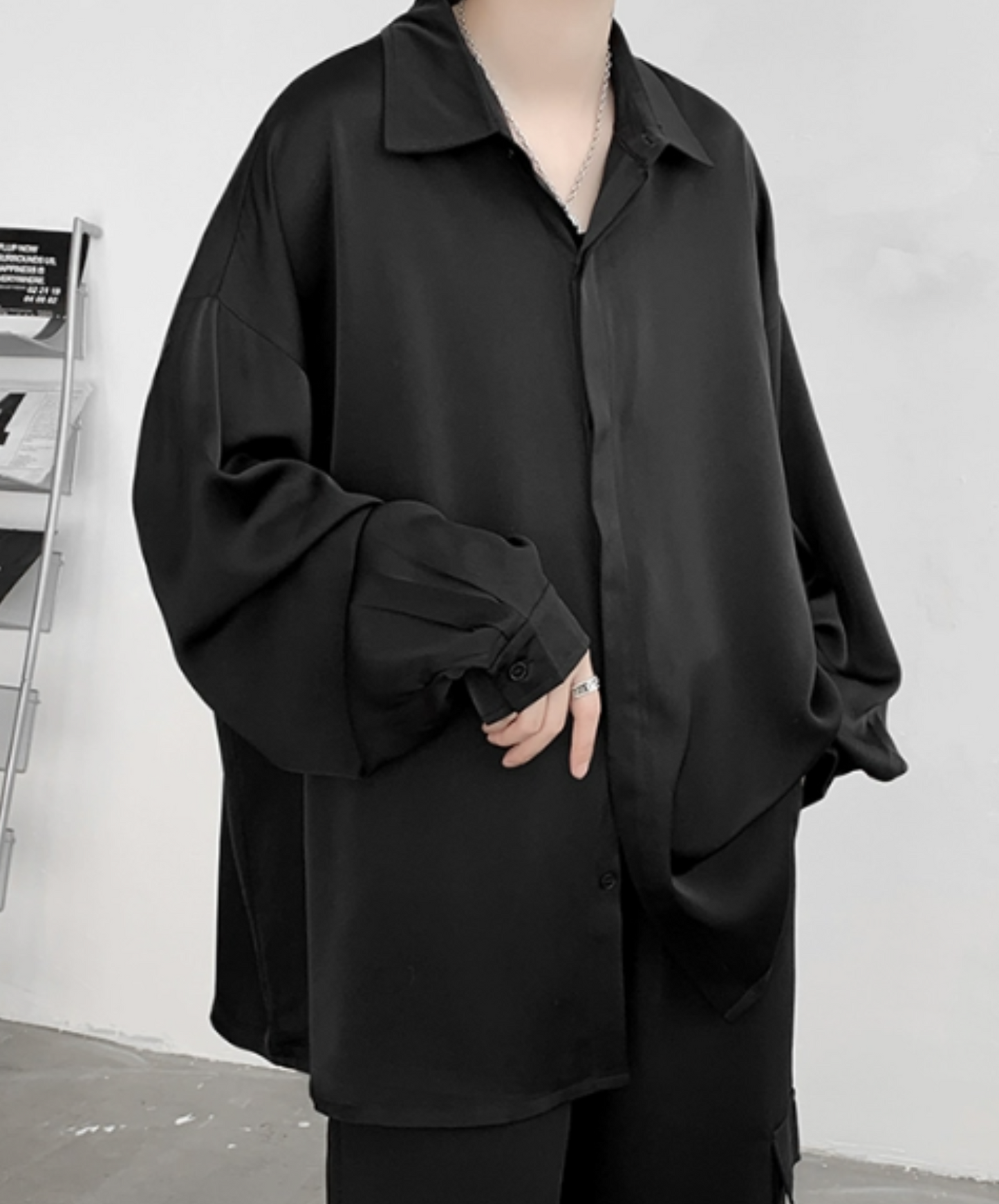 dark loose plain shirt EN1188