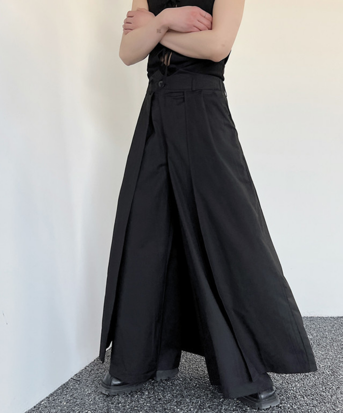 dark wide hakama pants EN879