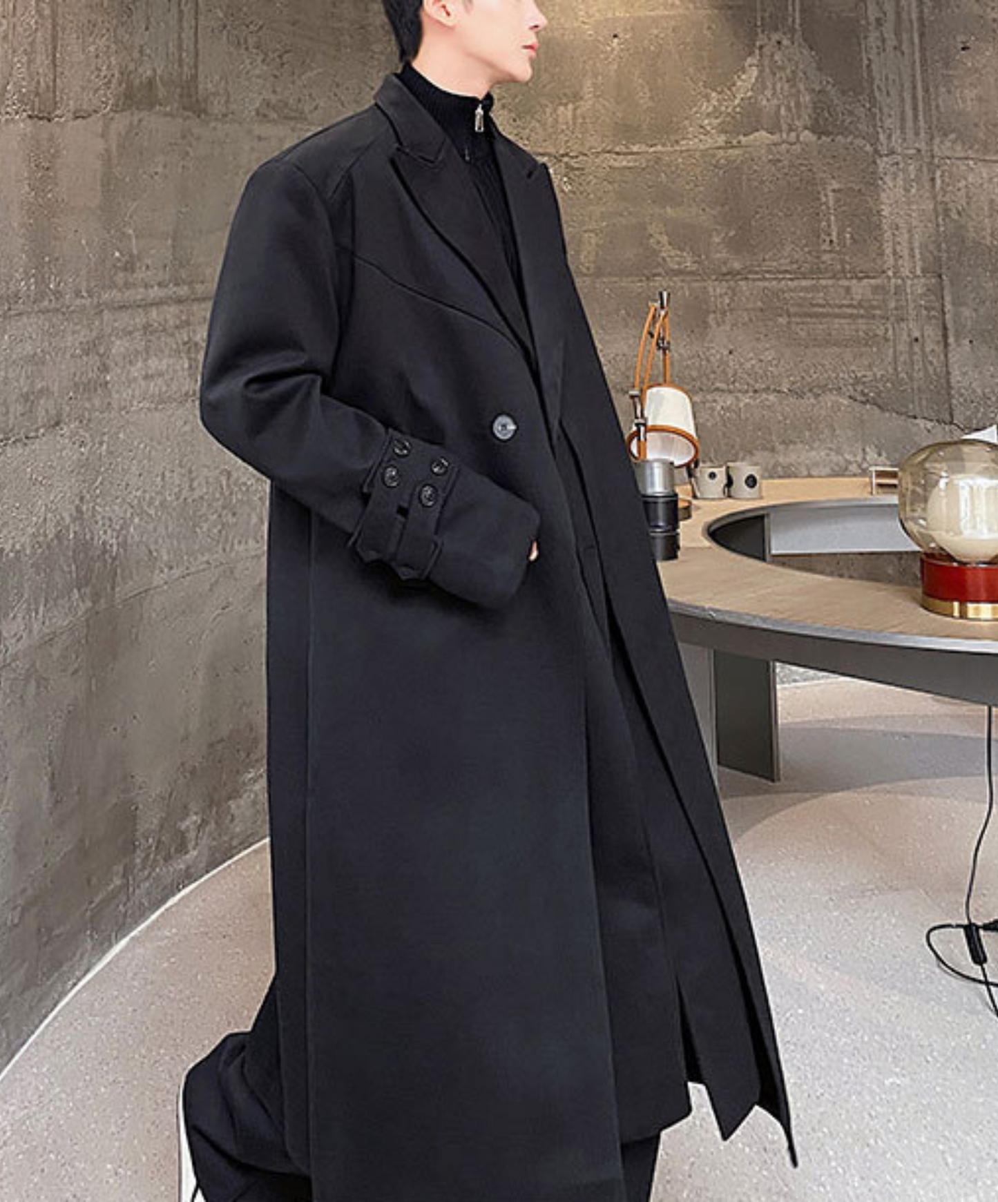 【style39】dark mode outfit set EN1412( coat+ pants set)