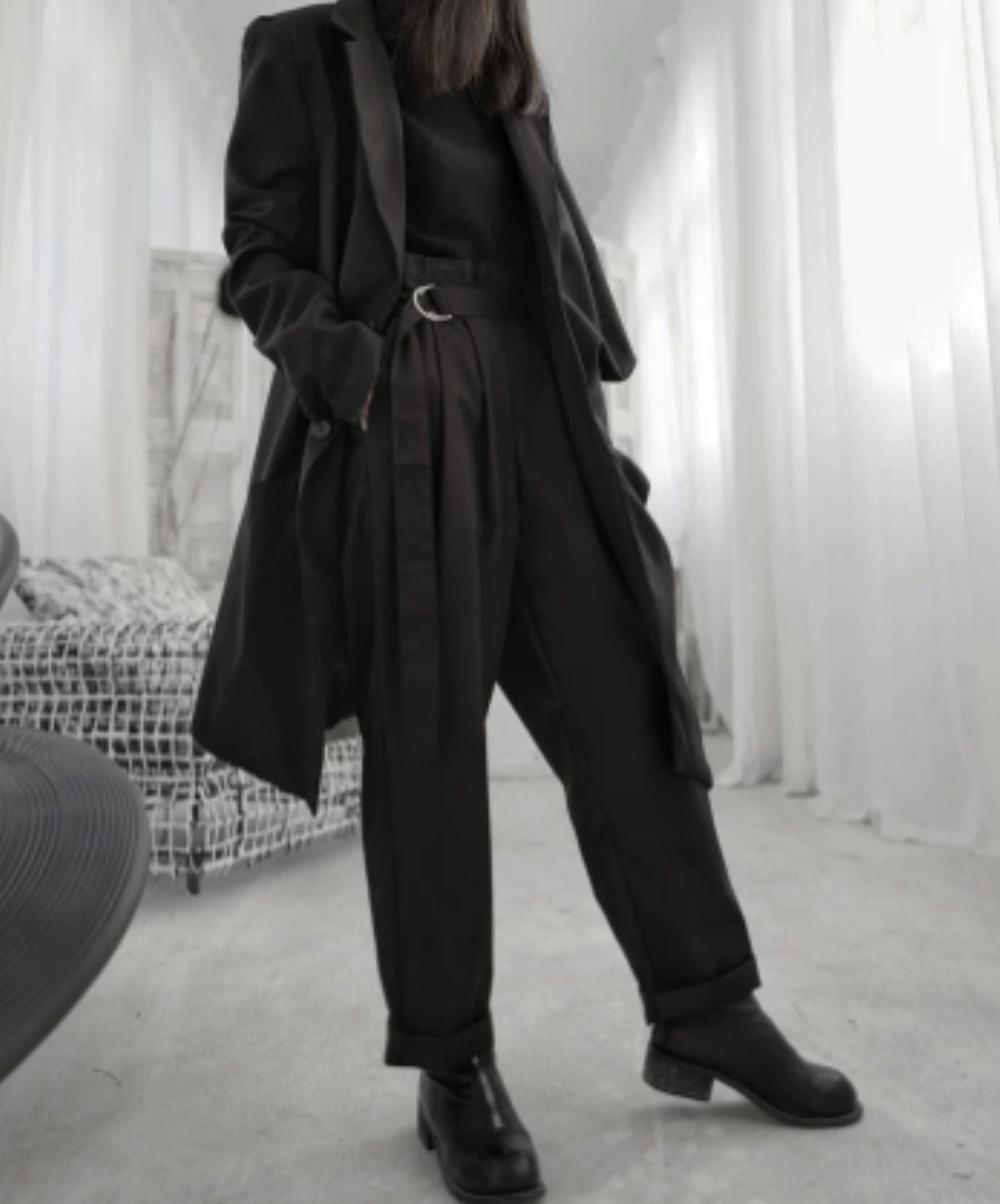 dark high waist pants EN1073