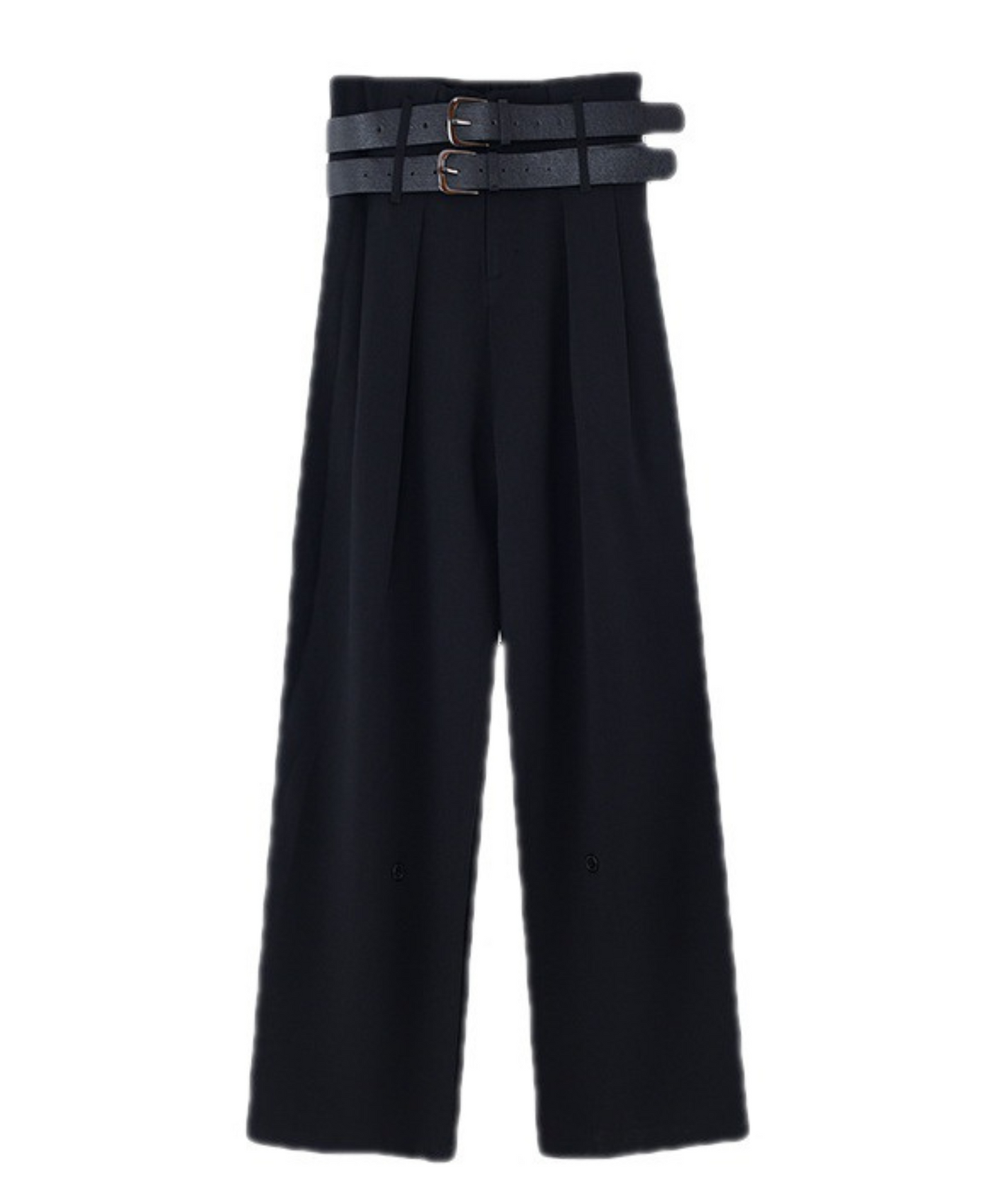 dark twin belt slacks pants EN977