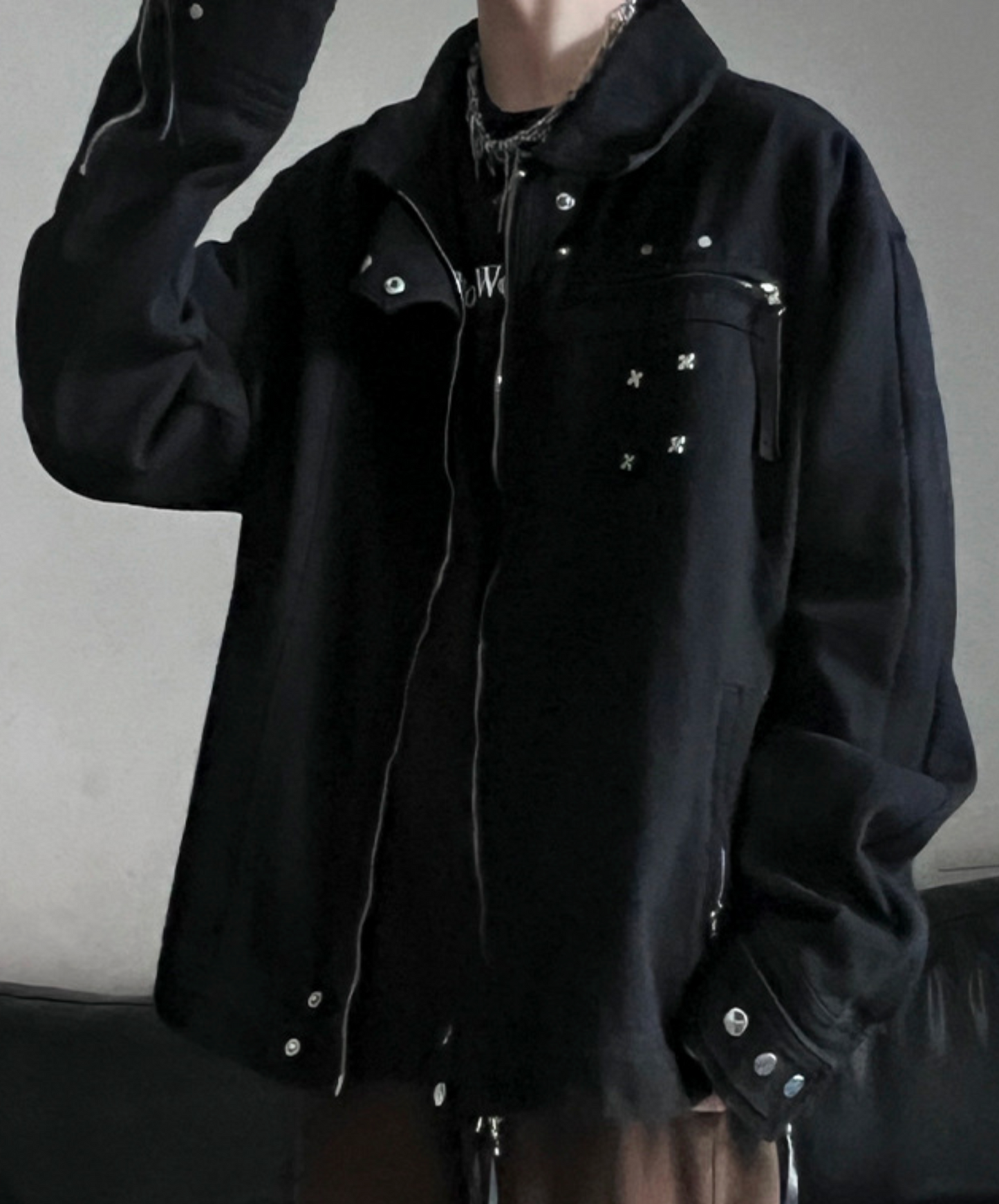 american retro black denim jacket EN2439