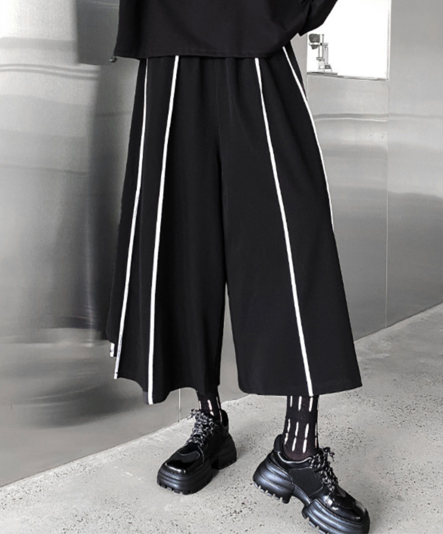white line retro wide pants EN2304