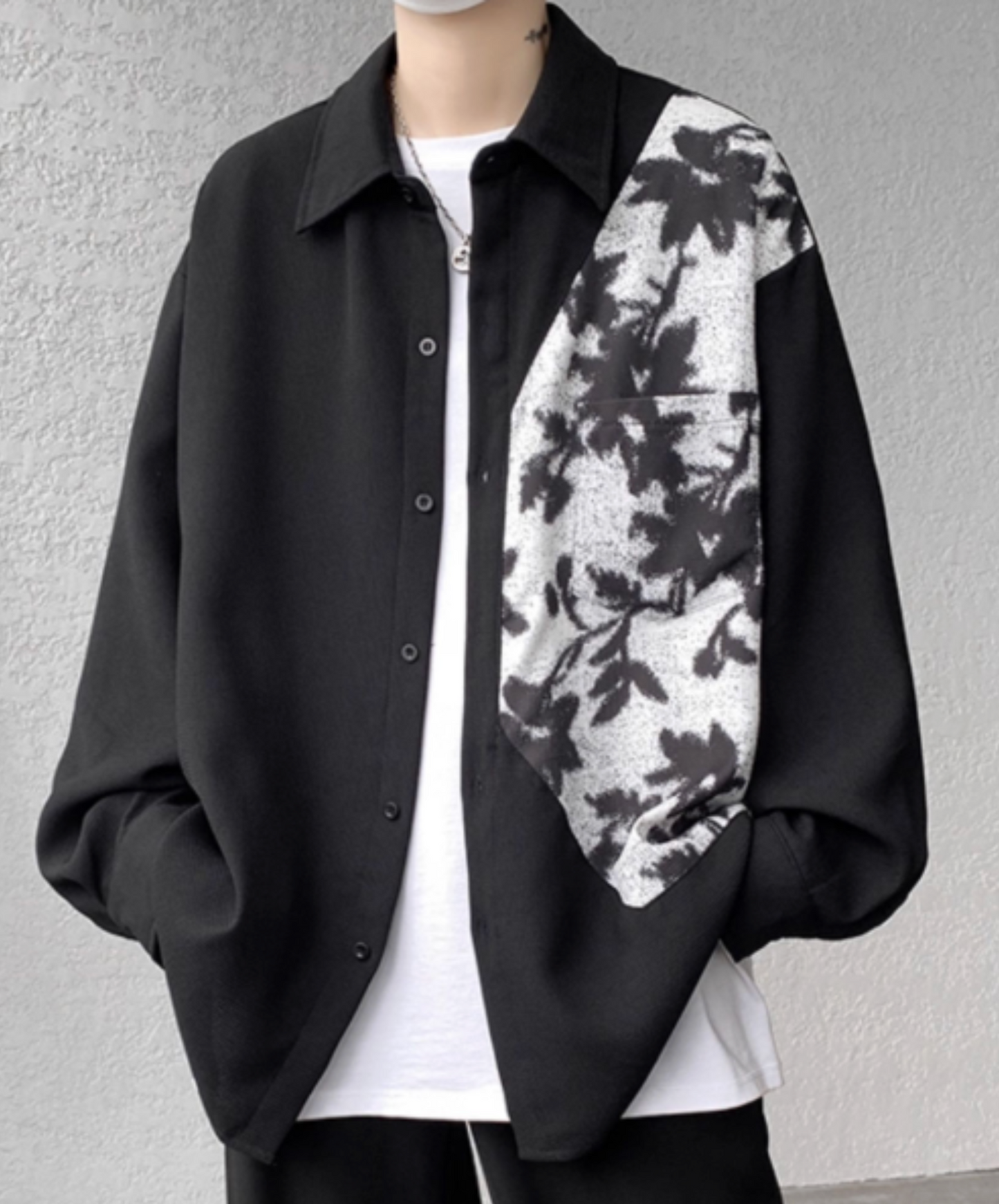 autumn motif silhouette shirt EN2399
