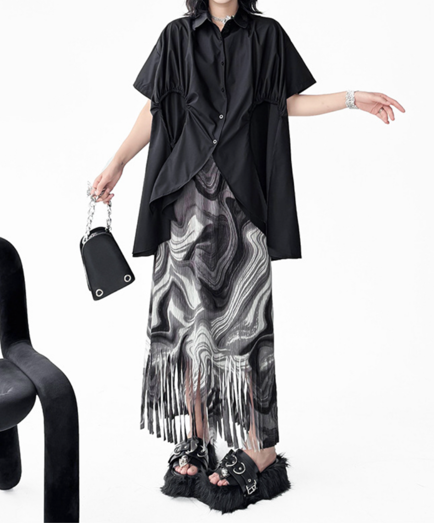 dark special browsing design long shirt EN2317