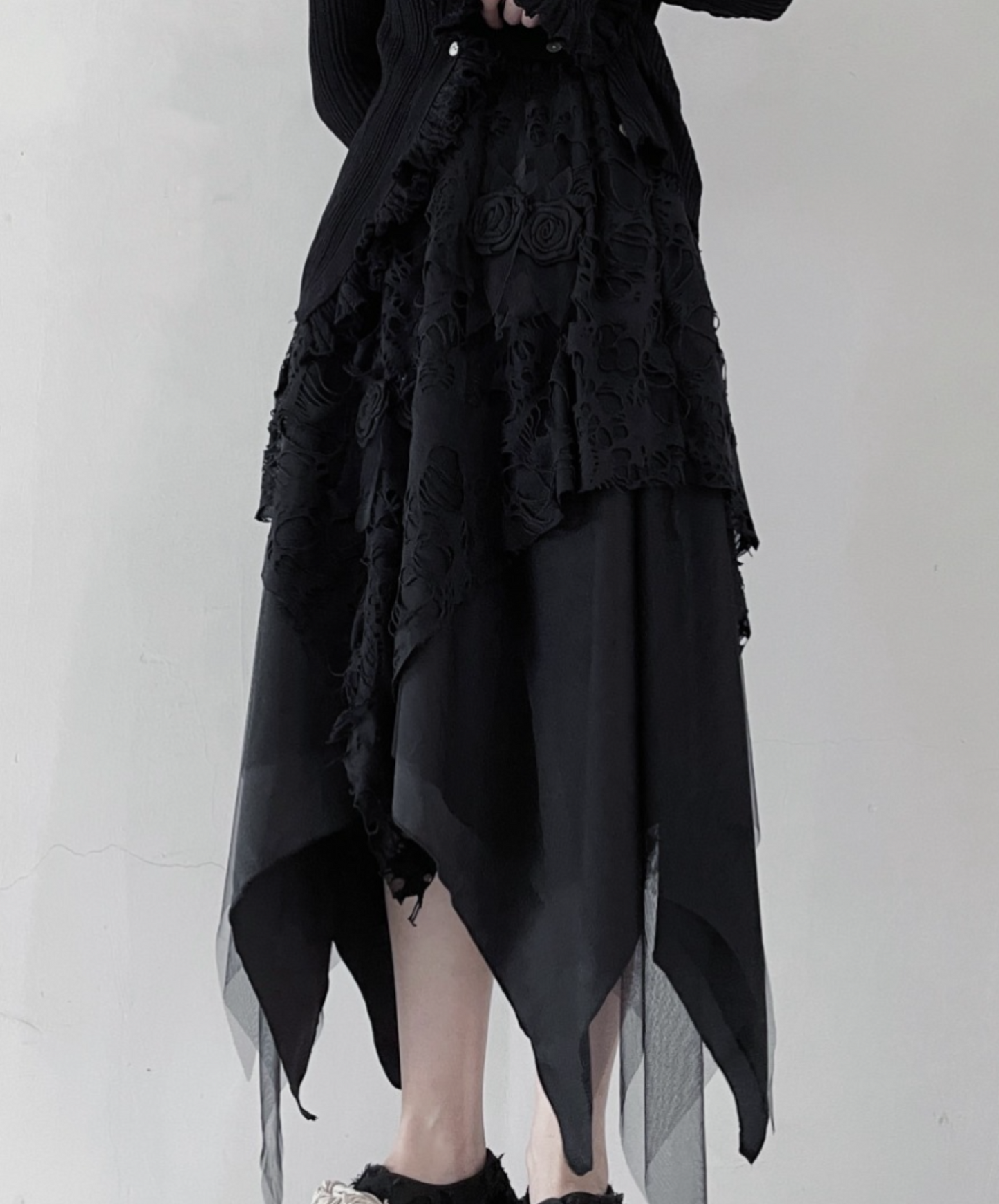 【style47】dark mode outfit set EN1624(cardigan +skirt set)
