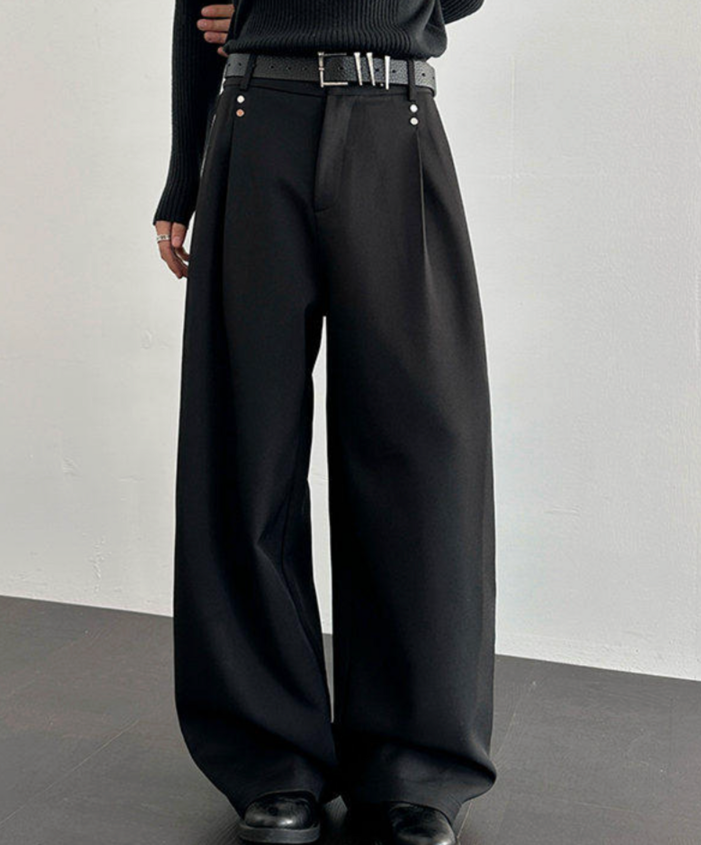 thick drape rivet wide pants EN2651