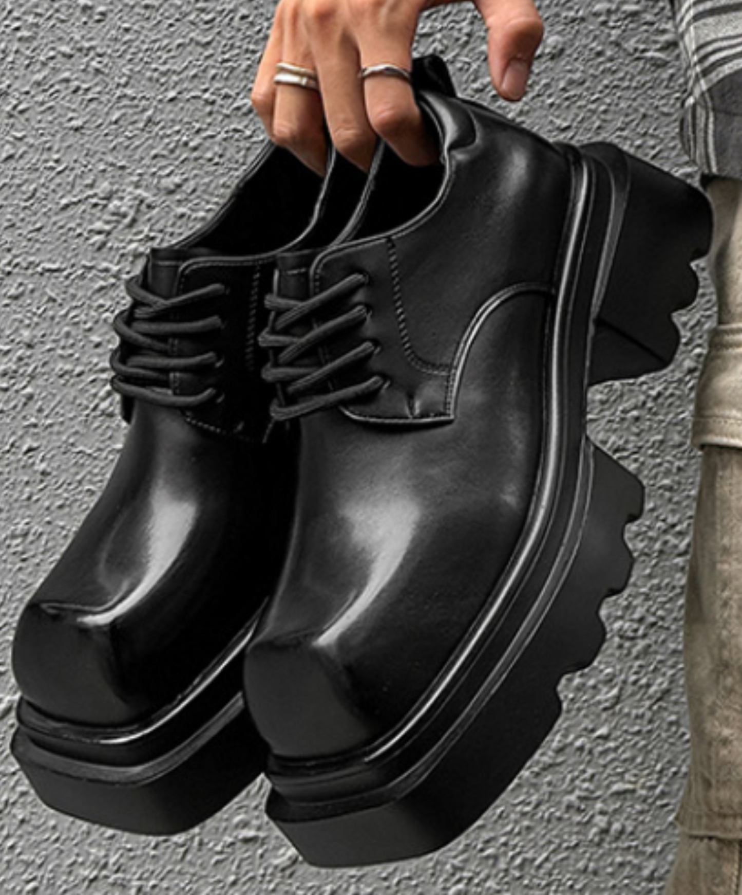 lace-up square toe shoes EN2378