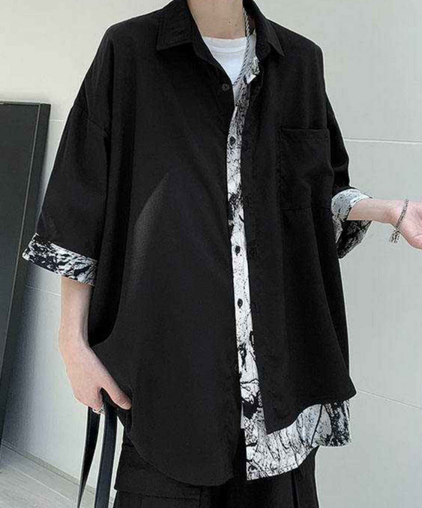 ink painting design fake two piece shirt EN1759