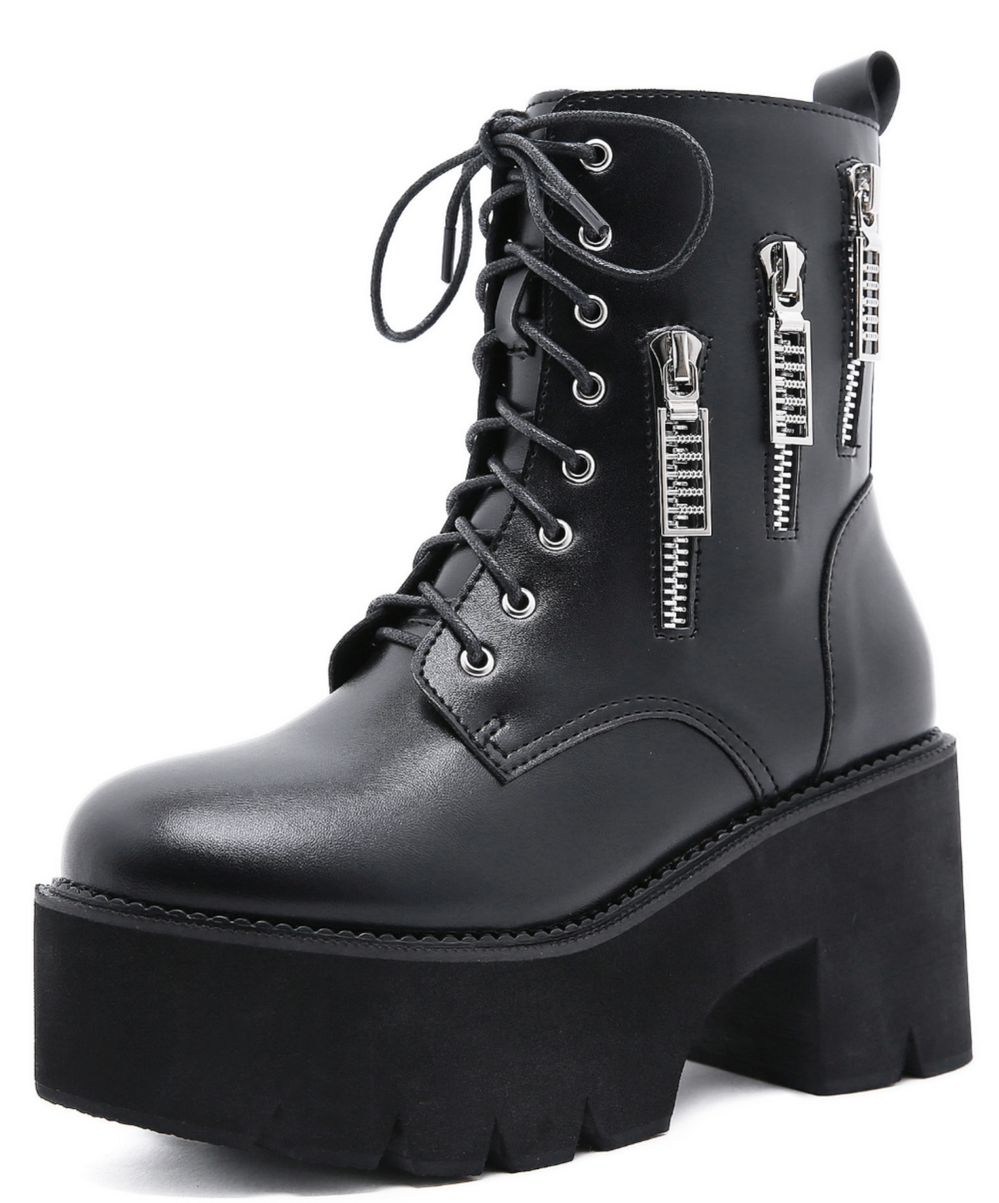 triple zipper design zip up boots EN1511