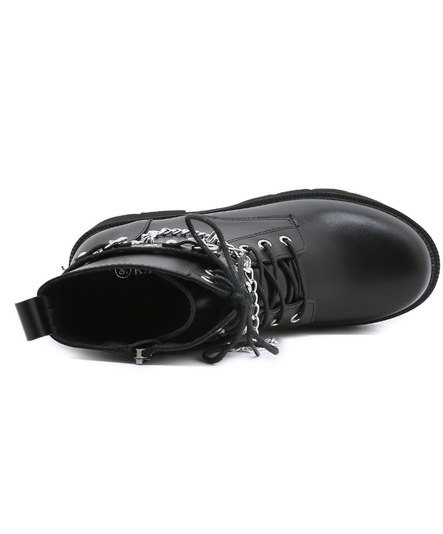 hanging chain design zip up boots EN2314