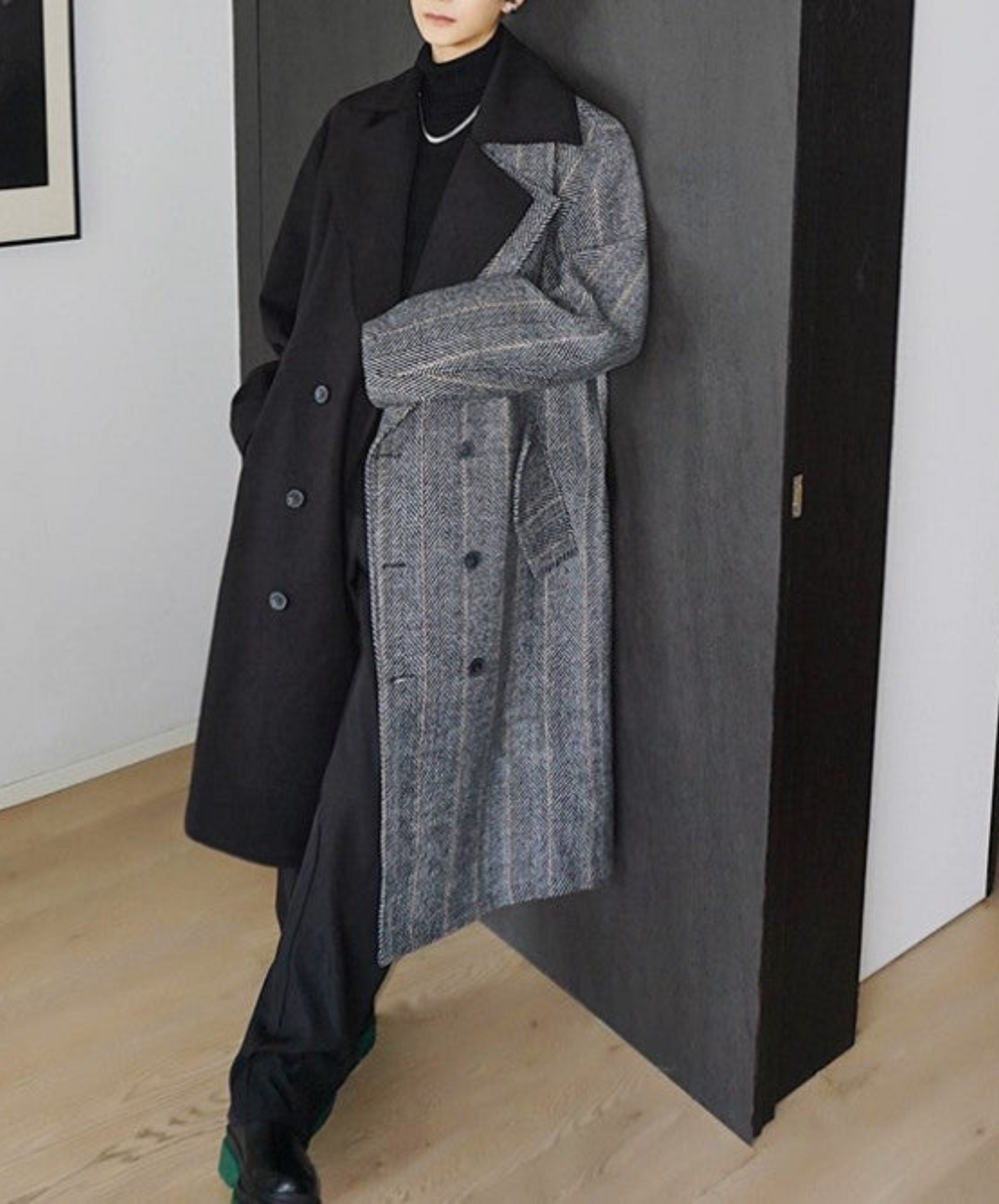 【style37】dark mode outfit set EN1410( coat+ pants set)