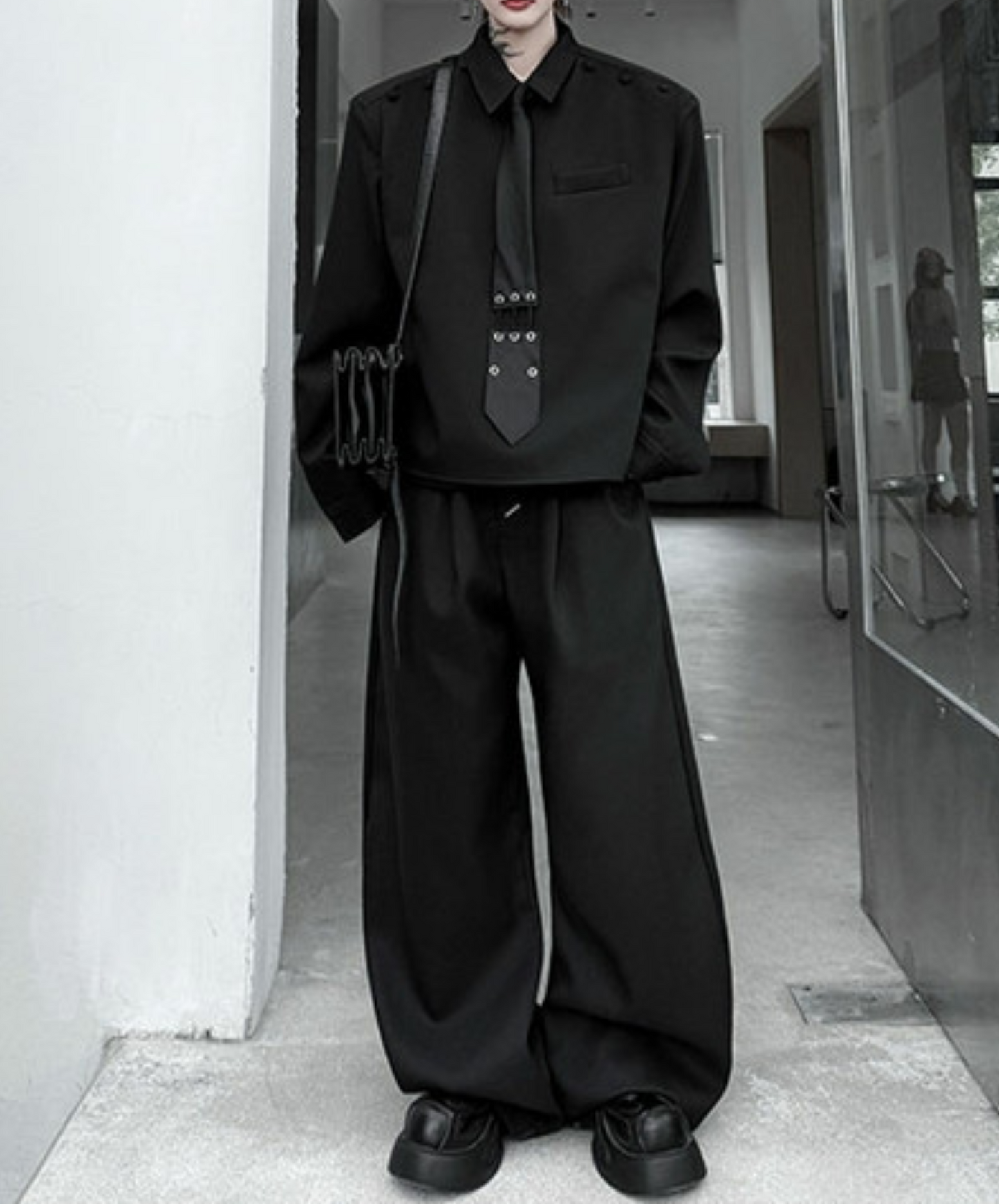 dark special design tie included shirt EN2382