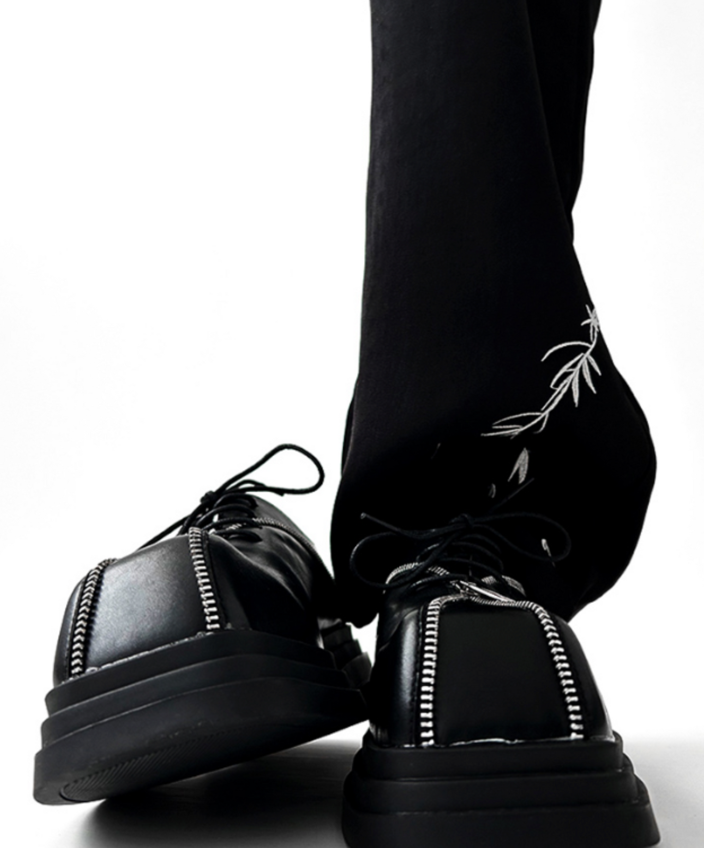 square head punk zipper design shoes EN1921