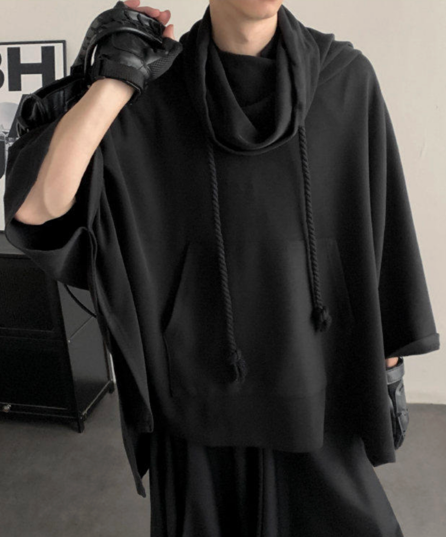 dark poncho sweatshirt EN2635