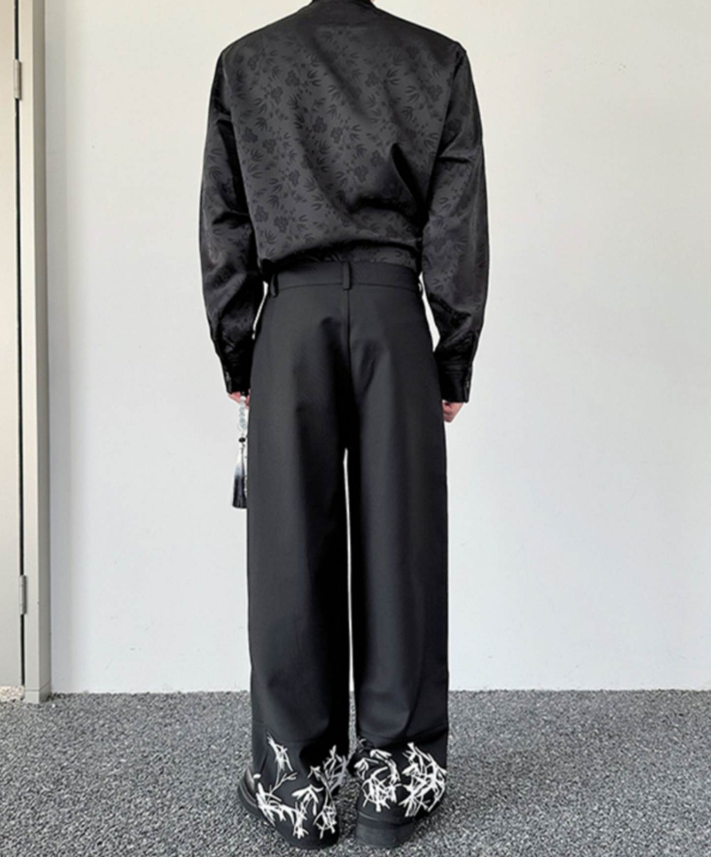 center press pleat design bamboo pants EN1632