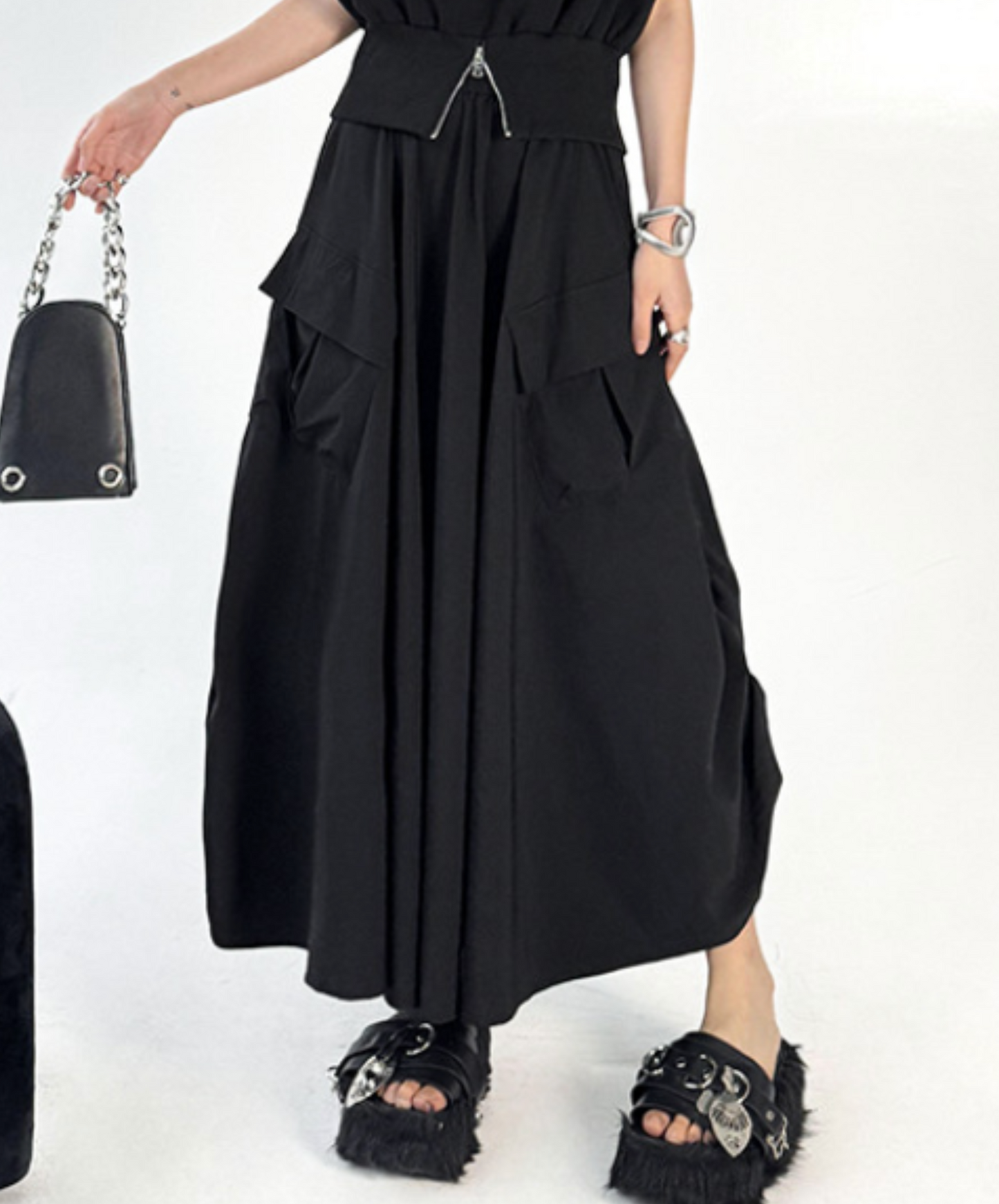 3d pocket side browsing wide pants EN2321
